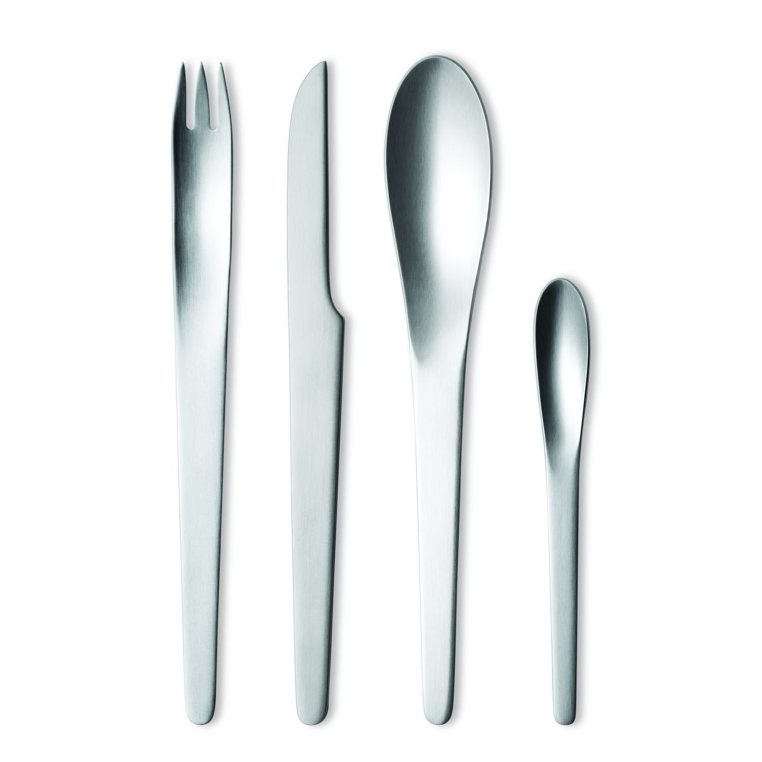 Georg Jensen Besteck-Set Arne Jacobsen 24-teilig (24-tlg), gebürsteter Edelstahl