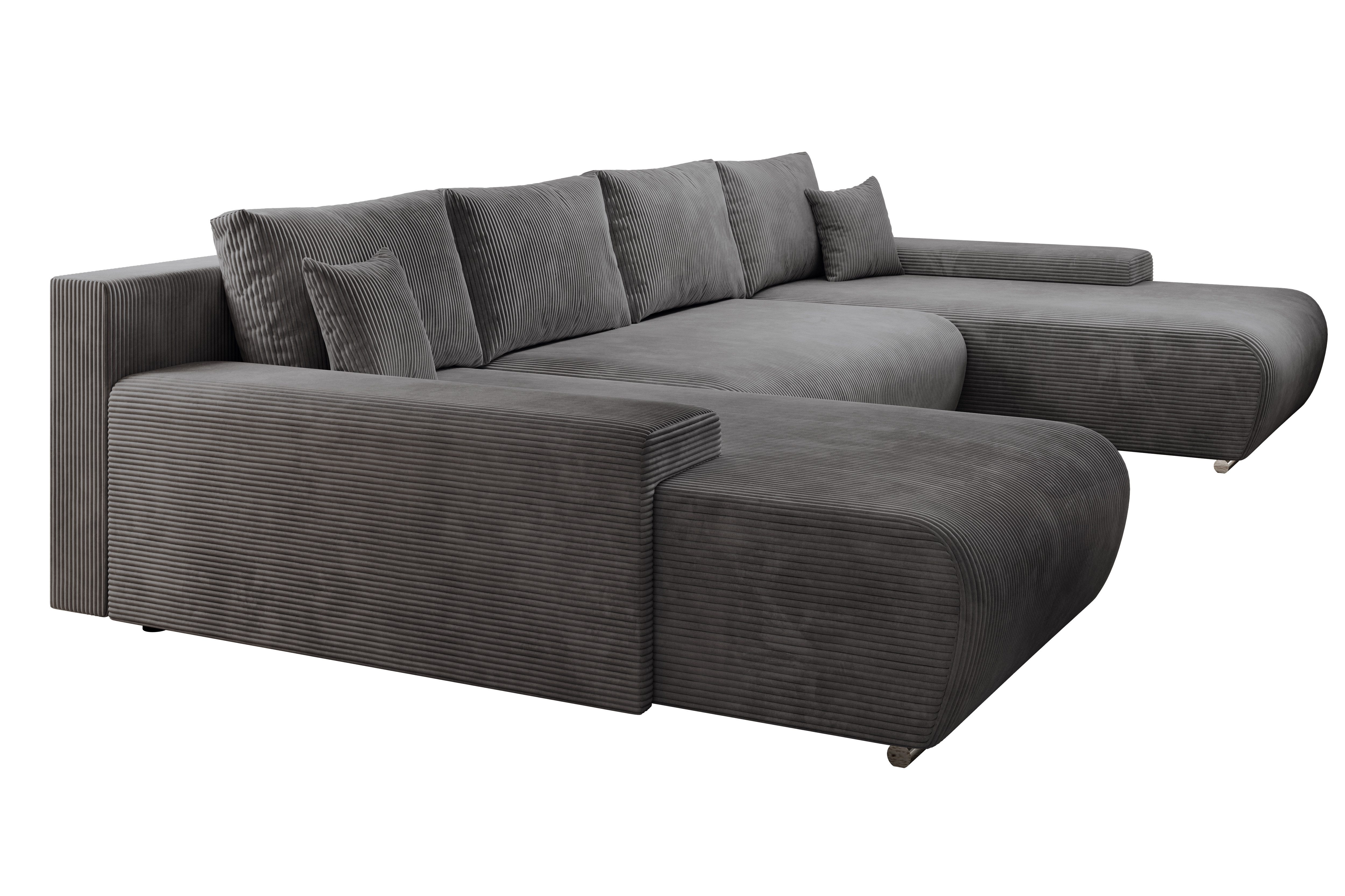 PROMETO Möbel Ecksofa Credo Ecksofa U-Form, mit Schlaffunktion und Bettkasten, U-Form Couch