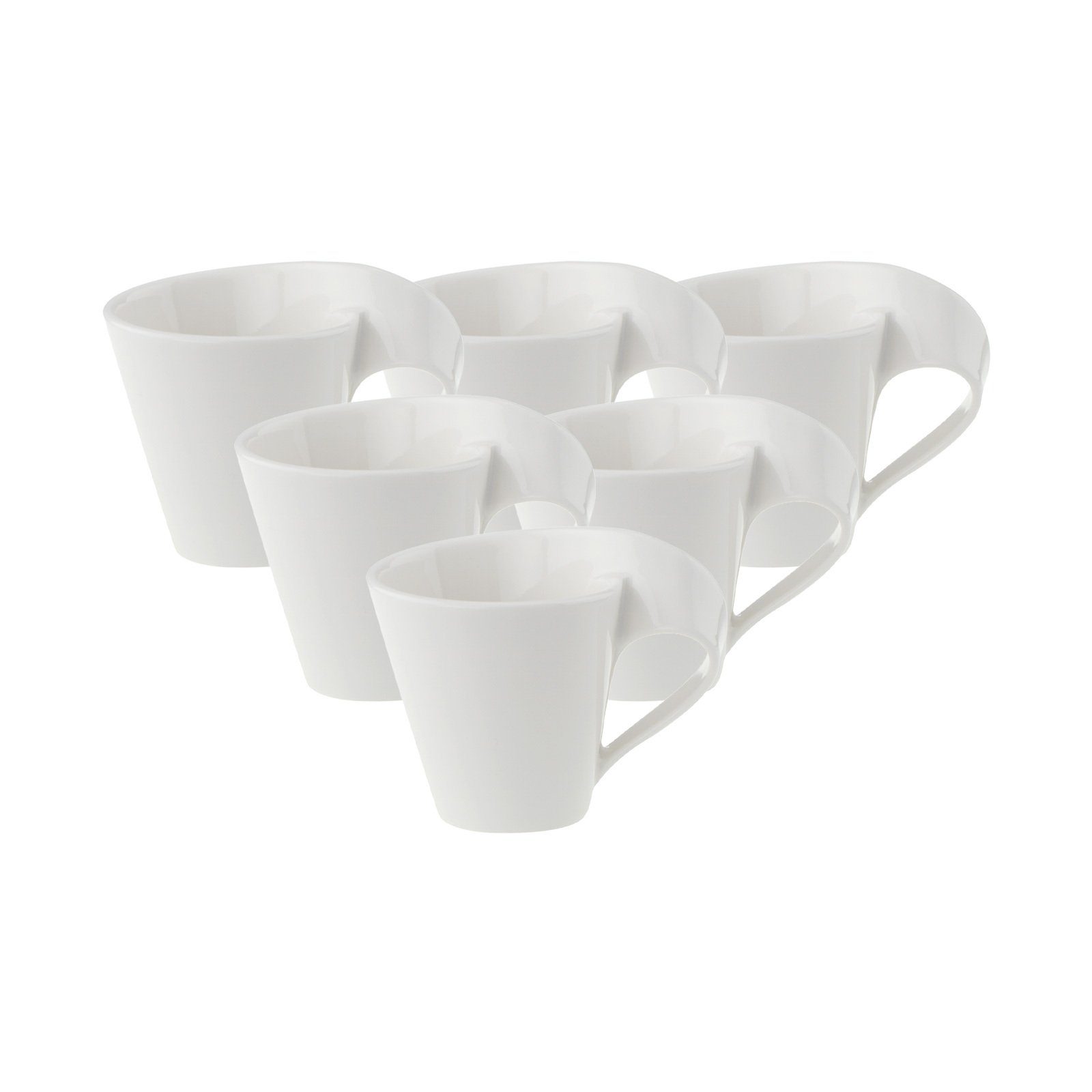 Villeroy & Boch Espressotasse NewWave Mokka-/ Espressotasse 80 ml 6er Set, Porzellan