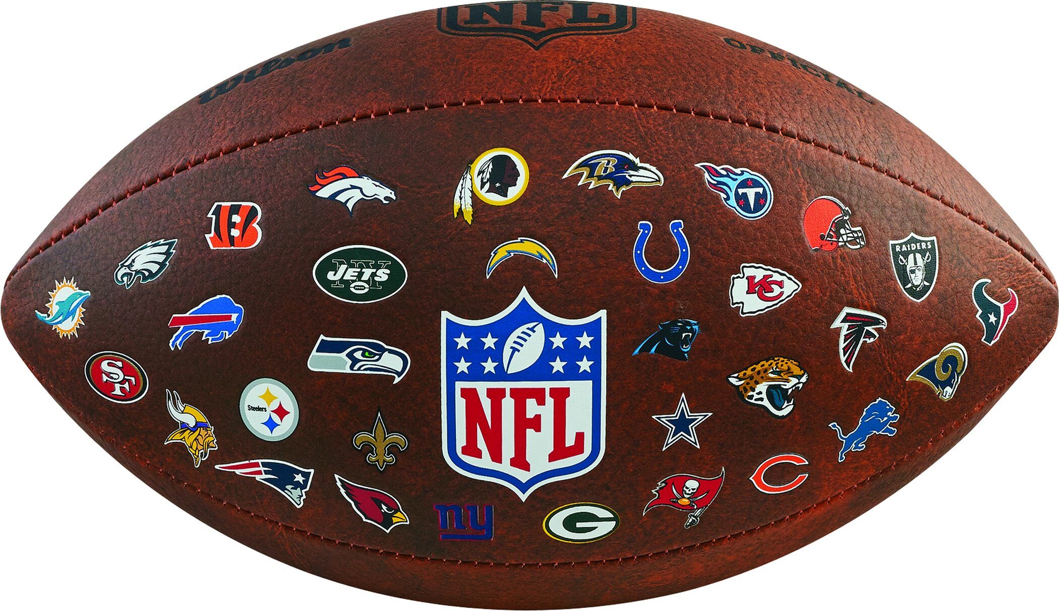 Wilson Football NFL THROWBACK FB 32 TEAM LOGO, für Erwachsene, aus Synthetik, neutraler Schnitt