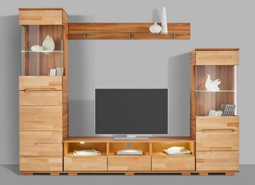 Home affaire Wohnwand Vetro, (Set, 4-St), teilmassives Holz