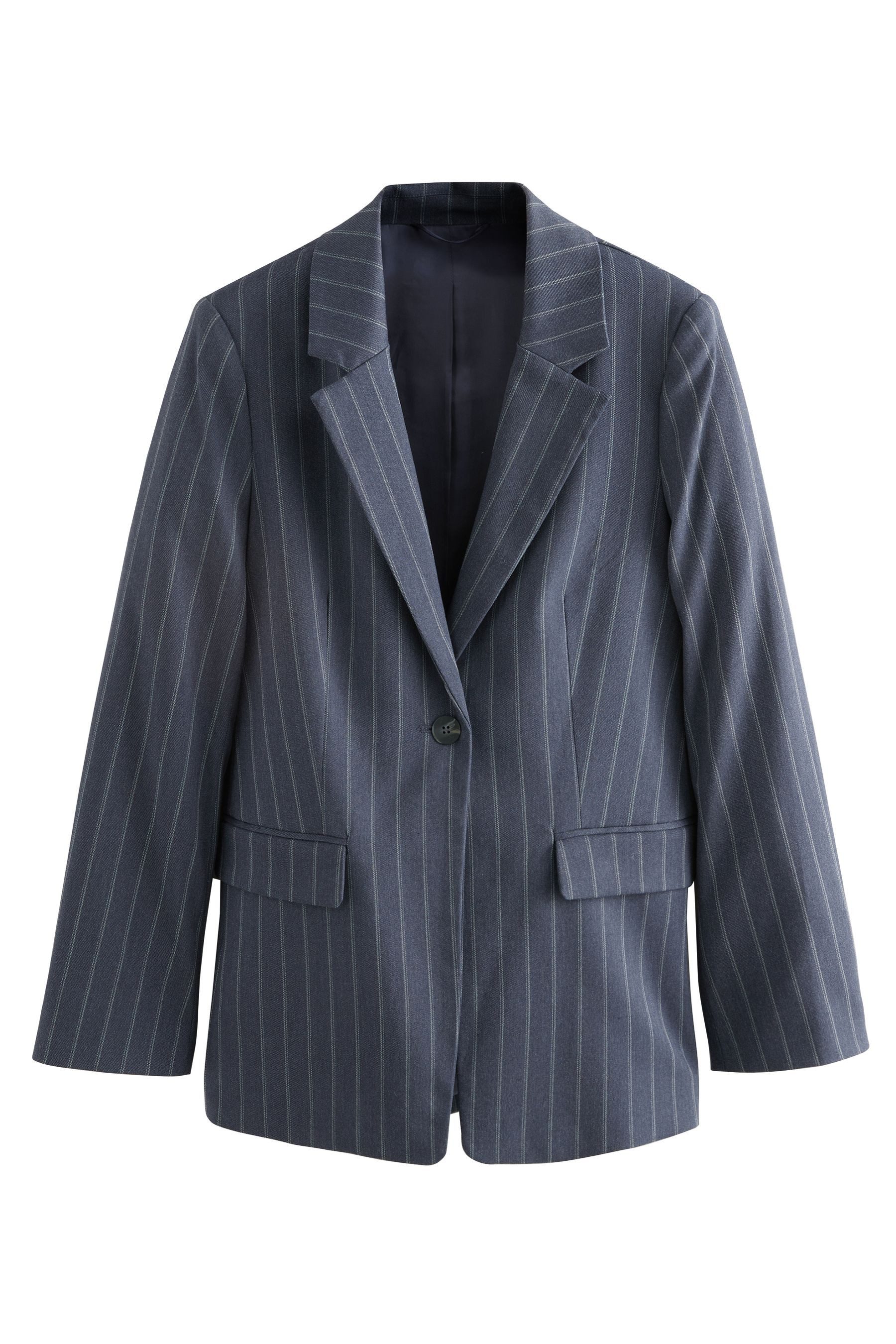 Jackenblazer Einreihiger Blazer mit Nadelstreifen