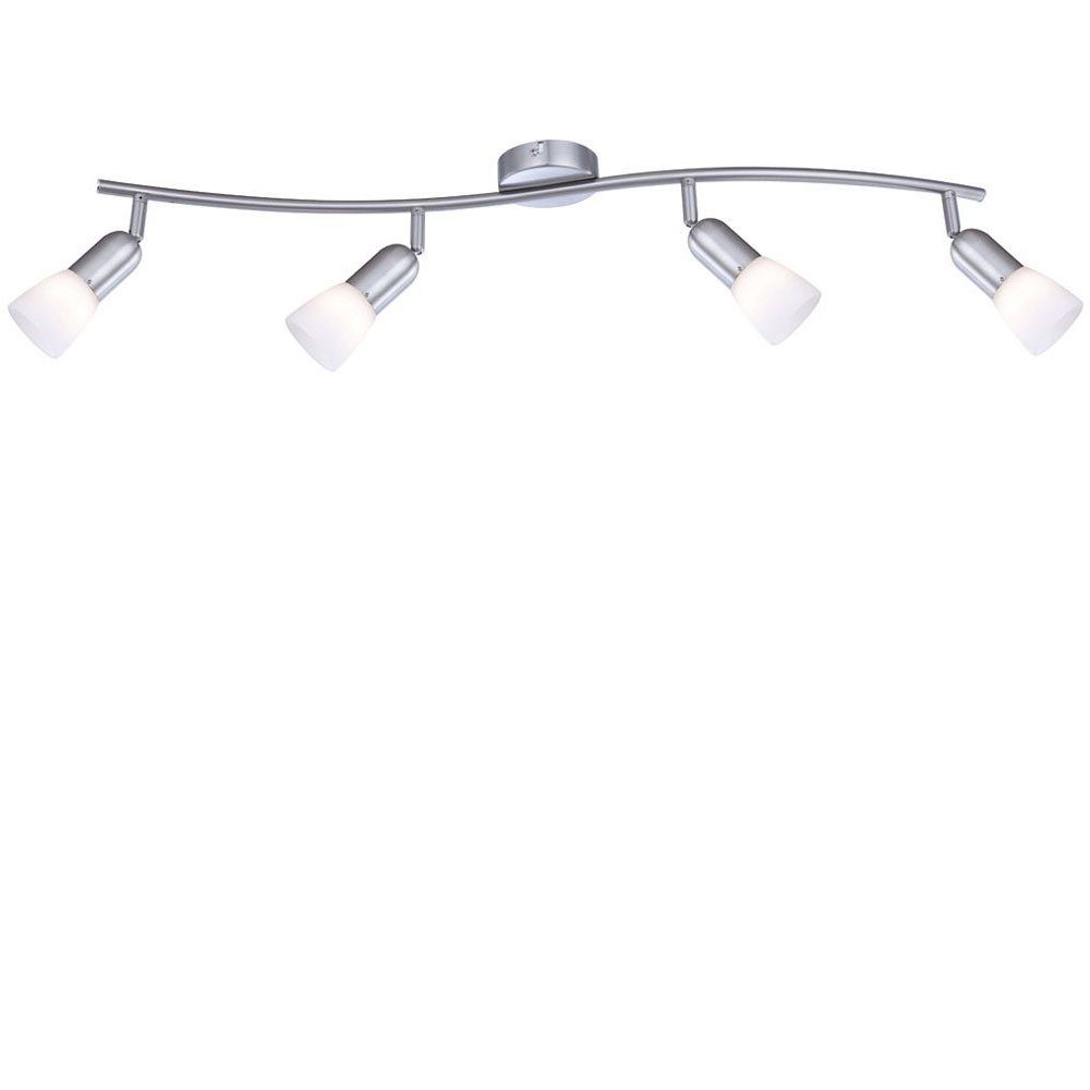 etc-shop LED Deckenleuchte, Leuchtmittel nicht inklusive, Decken Spot Strahler Lampe Leuchte Beleuchtung Nickel Glas Licht