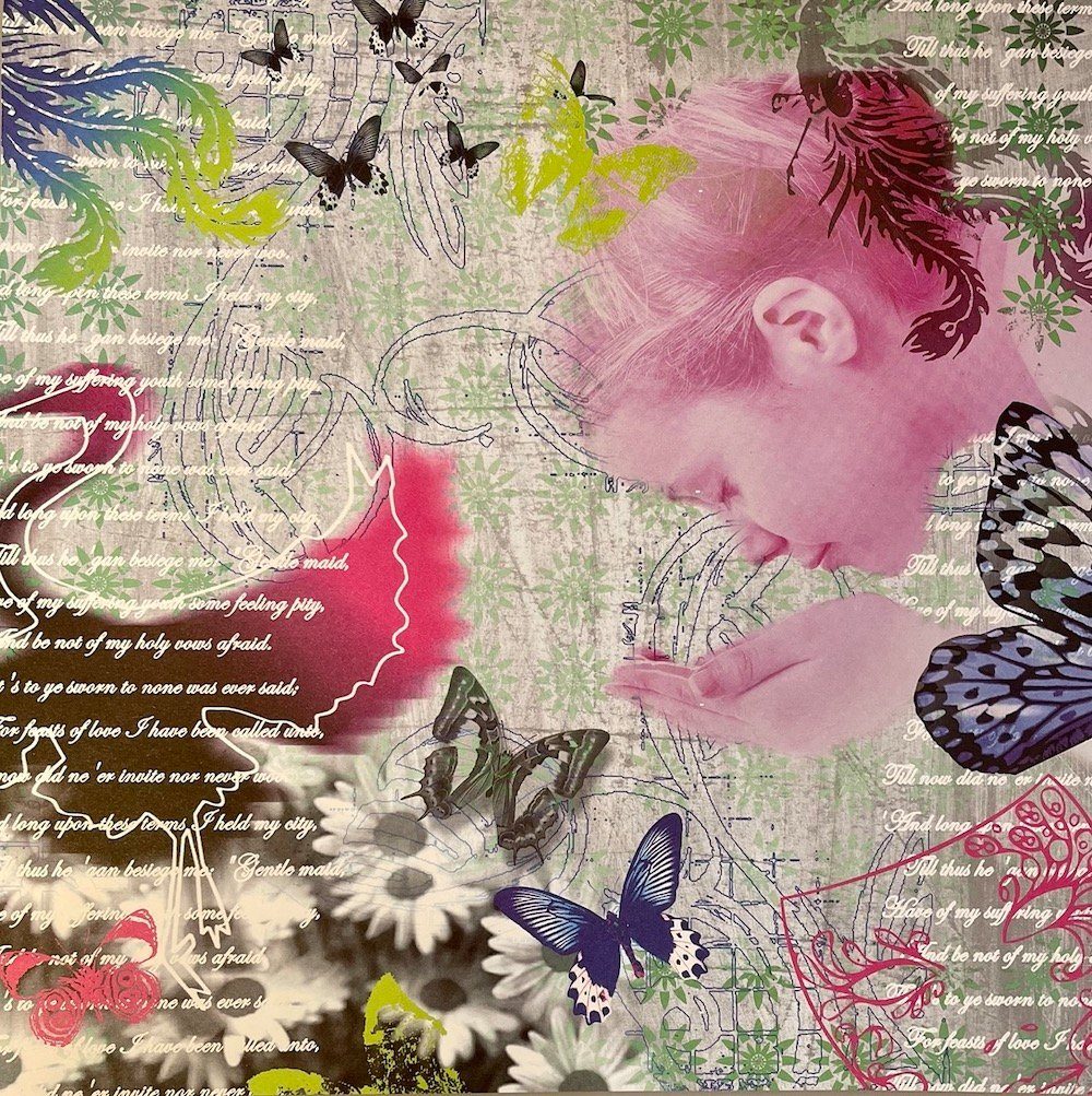 Rayher Zeichenpapier Scrapbooking Papier Schmetterlinge Mädchen Schrift