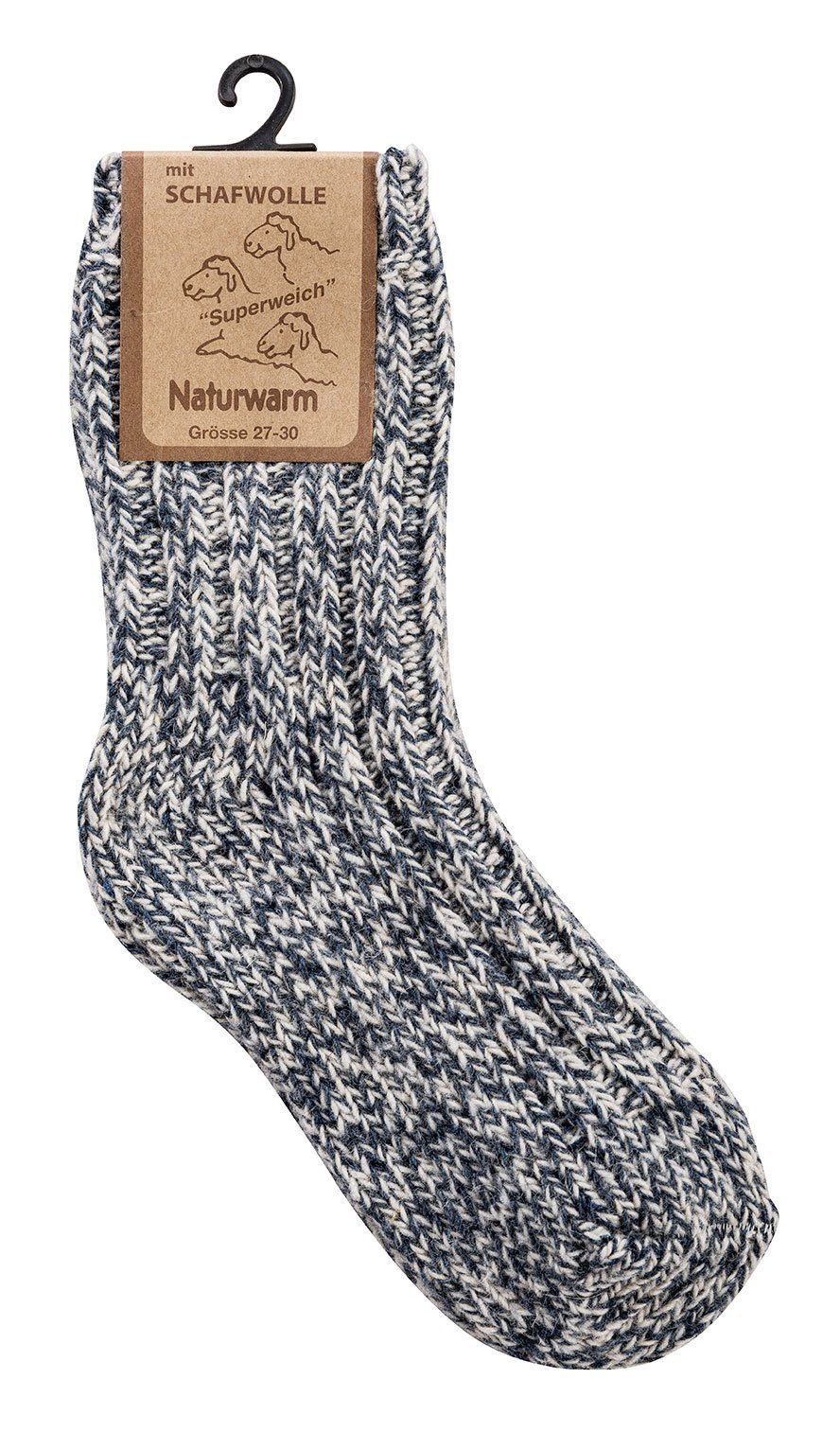 Wowerat Norwegersocken 3 Paar superweiche Norwegersocken mit Wolle für Babys & Kinder