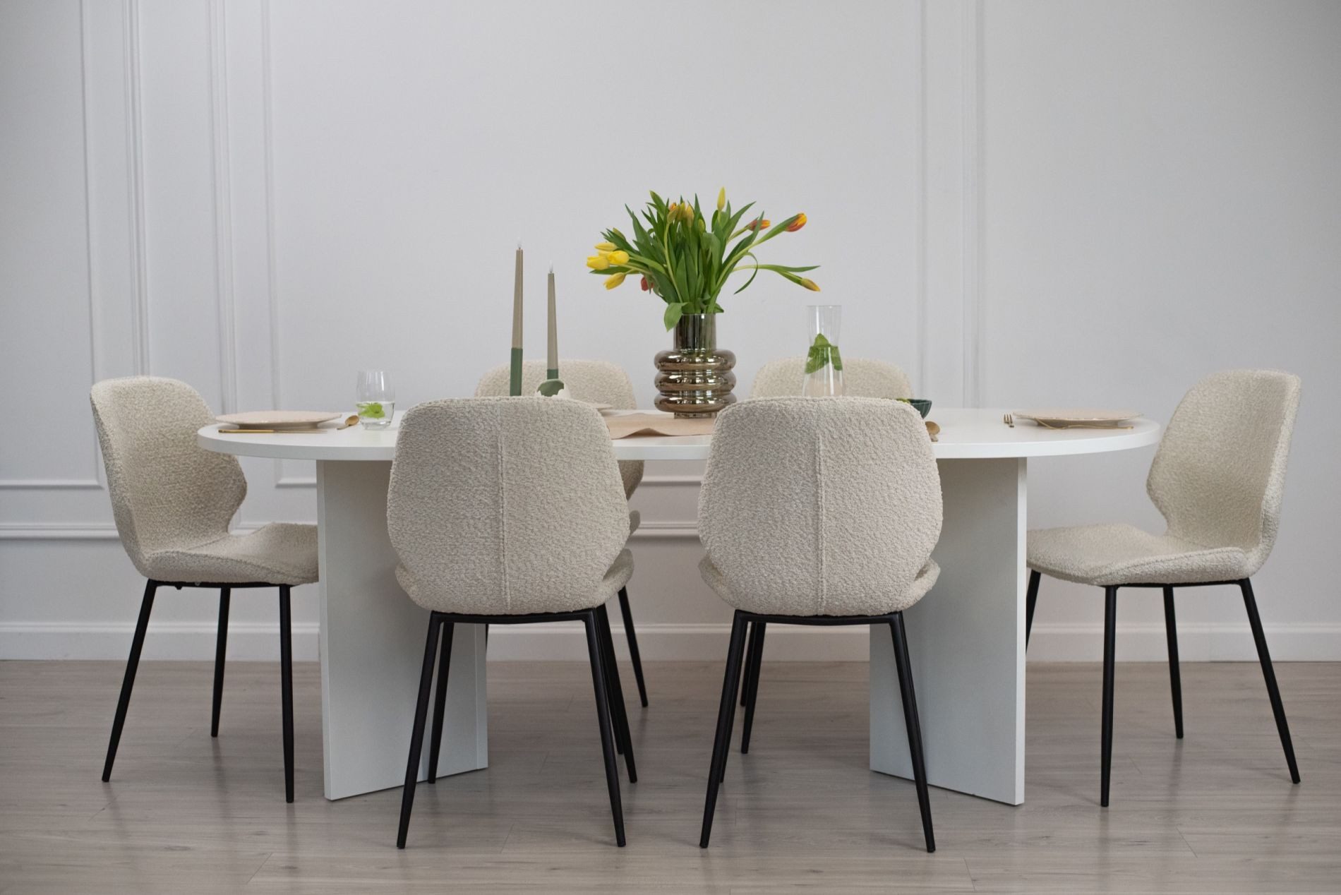 Selsey Esstisch OVO, oval, V-förmige Beine, feste Tischplatte, 204x90x75 cm günstig online kaufen