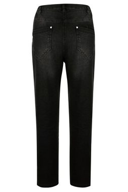 MIAMODA Regular-fit-Jeans Jeans Slim Fit Saum mit Spitze und Ziernieten