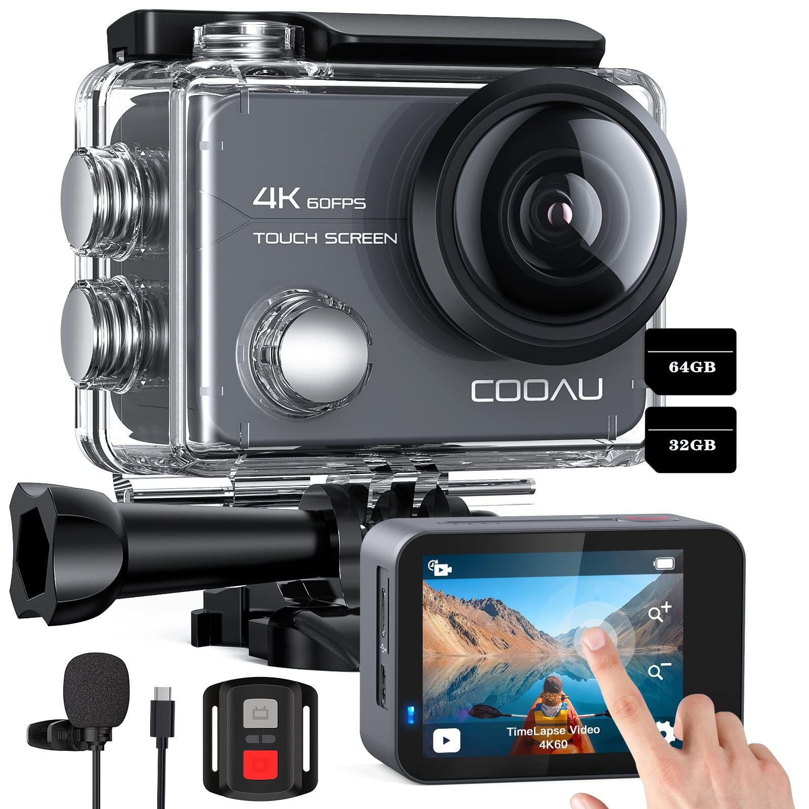 Action Cam 4K60fps 20MP Touchscreen WiFi Sport Kamaras mit 8 x Zoom Action Cam