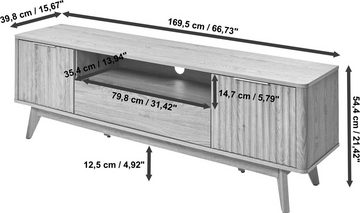 Jahnke TV-Board WAVE TV 170 (1 St), TV-Board, Retro-Stil, Front in Wellendesign, Breite ca. 170 cm