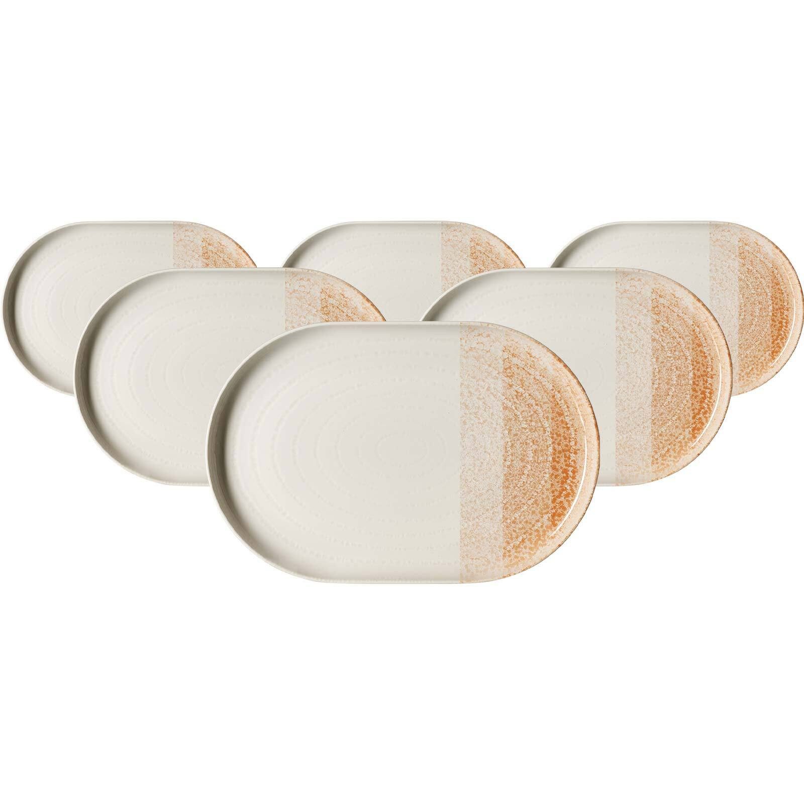Ritzenhoff & Breker Servierplatte Trio Servierplatten 30 x 20 cm 6er Set, Steinzeug, (6-tlg)