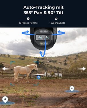 Reolink 2K Wired 4G Dual-Objektiv Überwachungskamera (Außenbereich, Pan &Tilt, Smarte Erkennung, Auto Tracking, 6X Hybridzoom)