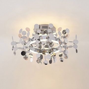 Lucande Deckenleuchten Glimmo, dimmbar, LED-Leuchtmittel fest verbaut, warmweiß, Modern, Eisen, Aluminium, Kunststoff, chrom, 1 flammig, inkl.