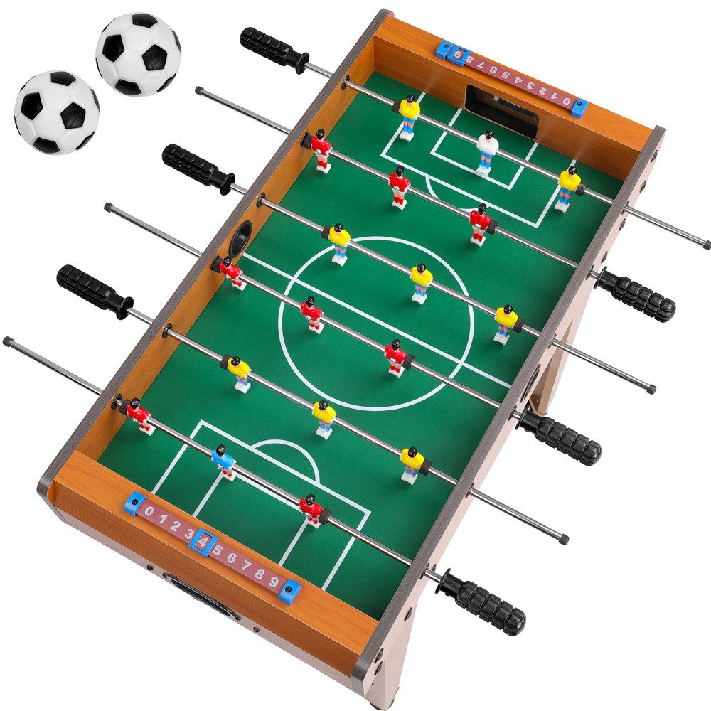 Spielwerk Tischfußballspiel, Höhenverstellbare Füße 2 Bälle Tischkicker Fußballtisch Kinder Sport