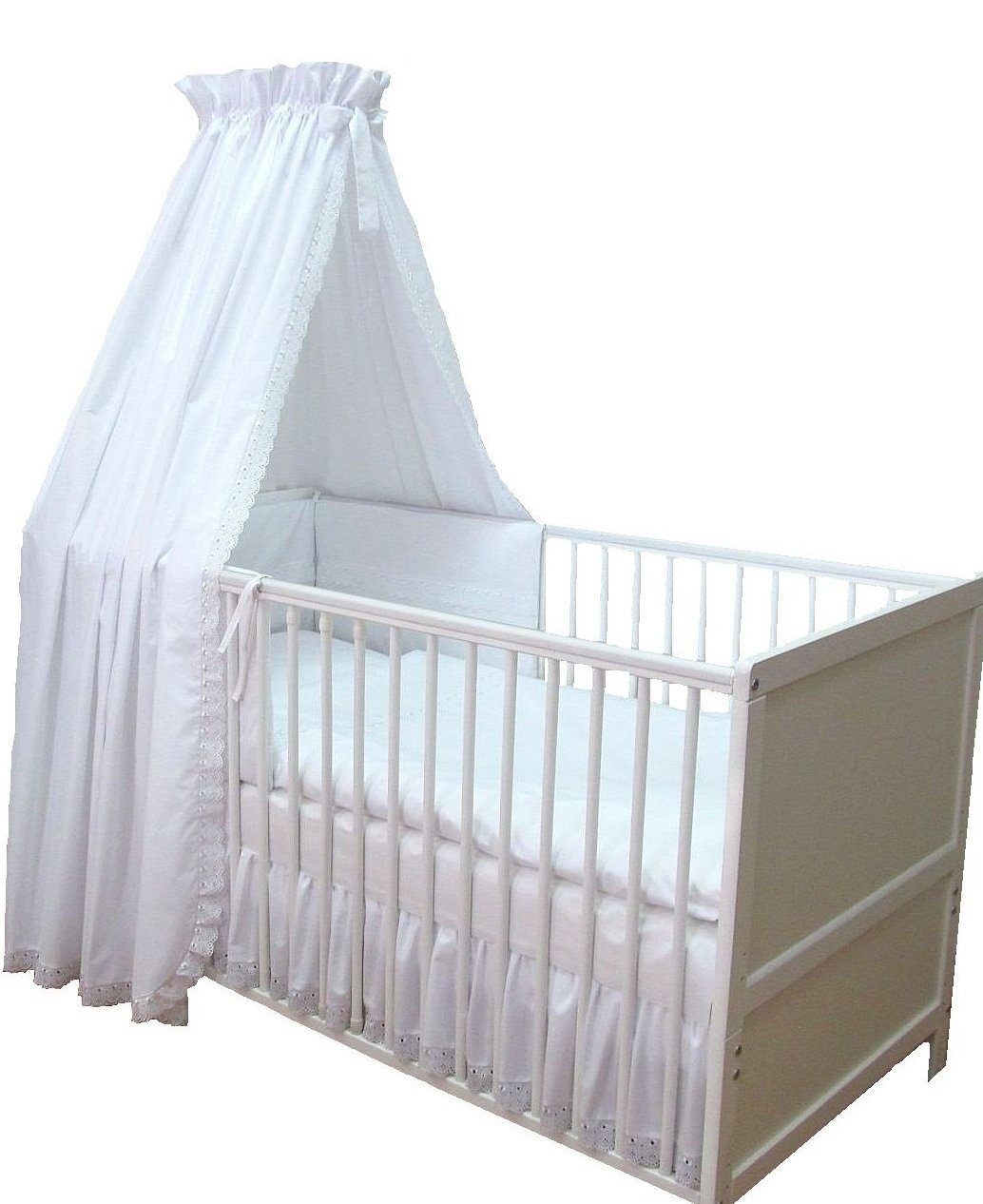 Babymajawelt Betthusse Bettvolant Bettlaken für Babybett, Glatt, Einfarbig, Dekorativ, Reine Baumwolle, Made in EU