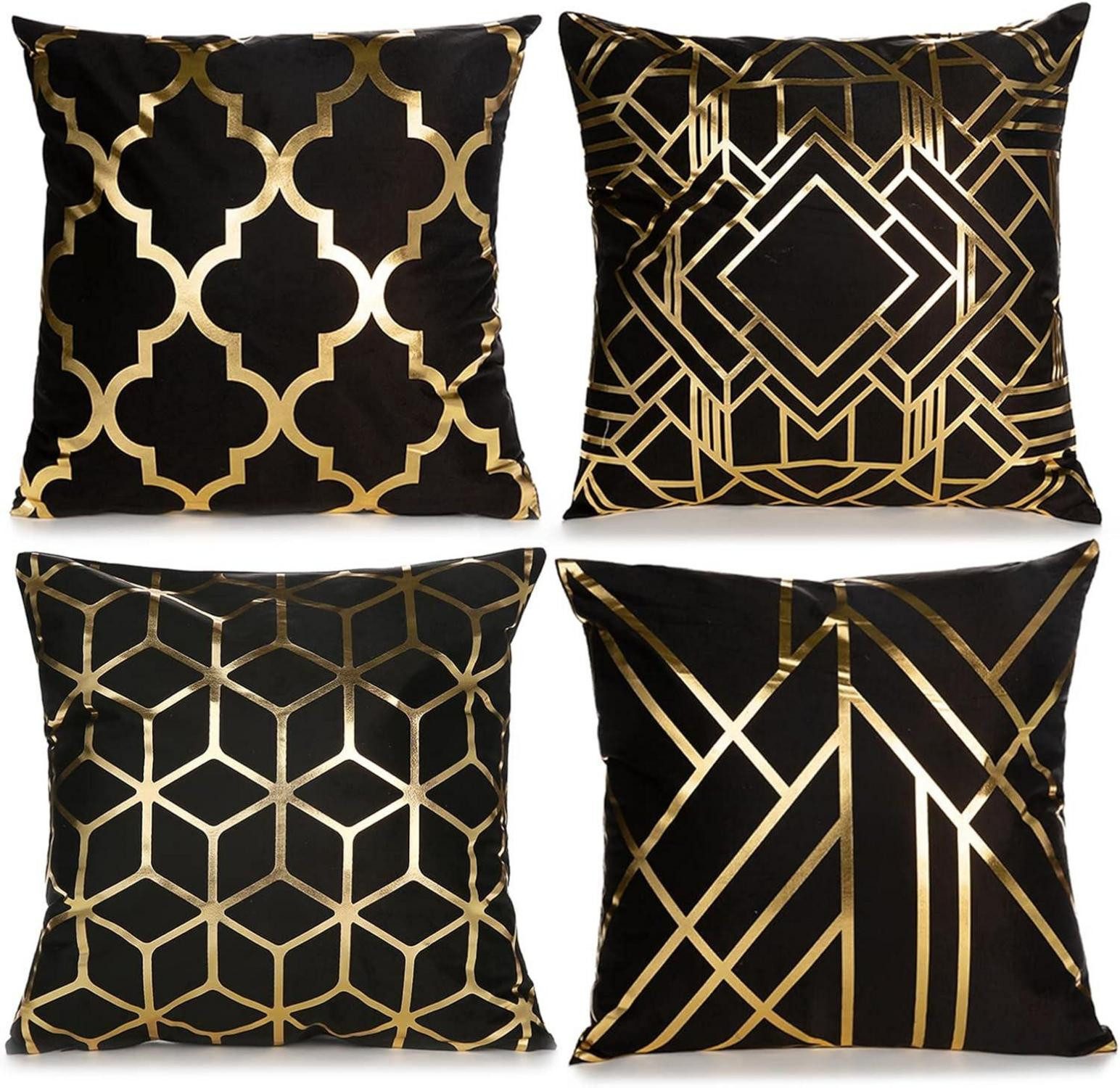 LuxusKollektion Dekokissen Samt Kissenbezug 45x45cm 4 günstig online kaufen