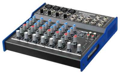 Pronomic Mischpult M-802 Live/Studio 8-Kanal DJ -Mixer, mit 4 Mono-Kanäle XLR/Klinke, 2-Stereo Kanäle, 3-Band-EQ