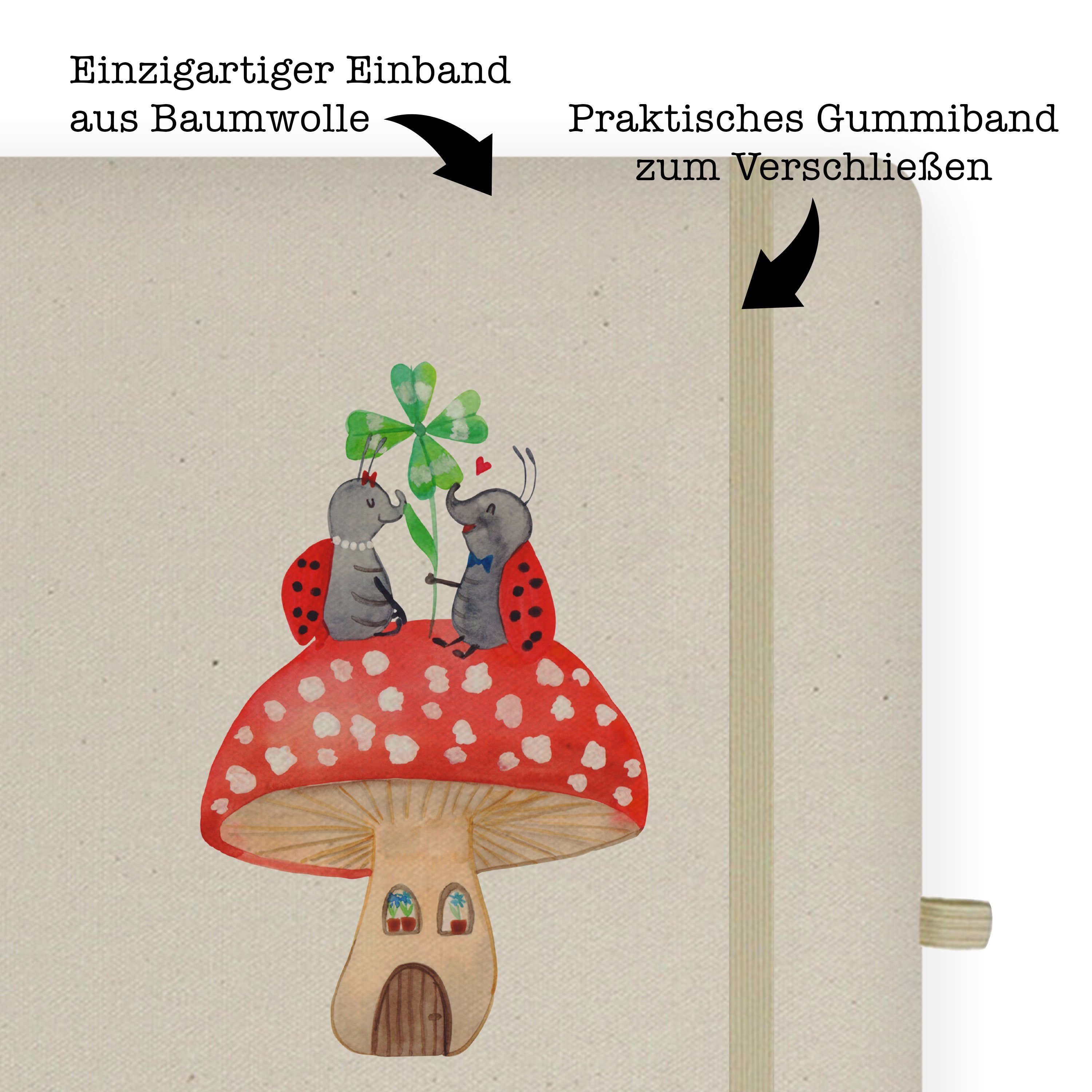 Transparent & Mr. - Marienkäfer Fliegenpilz Journal, Tierm Notizbuch - Panda Paar Geschenk, Mrs.