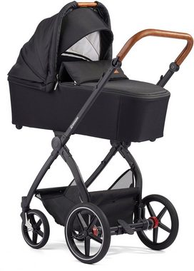 Gesslein Kombi-Kinderwagen FX4 Soft+ mit Aufsatz Style, schwarz/cognac, mit Babywanne C3 und Babyschalenadapter