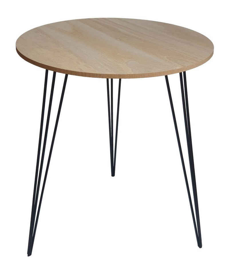Meinposten Beistelltisch Beistelltisch Couchtisch rund Holz Metall Tisch Nachttisch Holztisch Ø 40 cm (1-St), Durchmesser: 40 cm Höhe: 45 cm Stärke der Holzplatte: 1 cm
