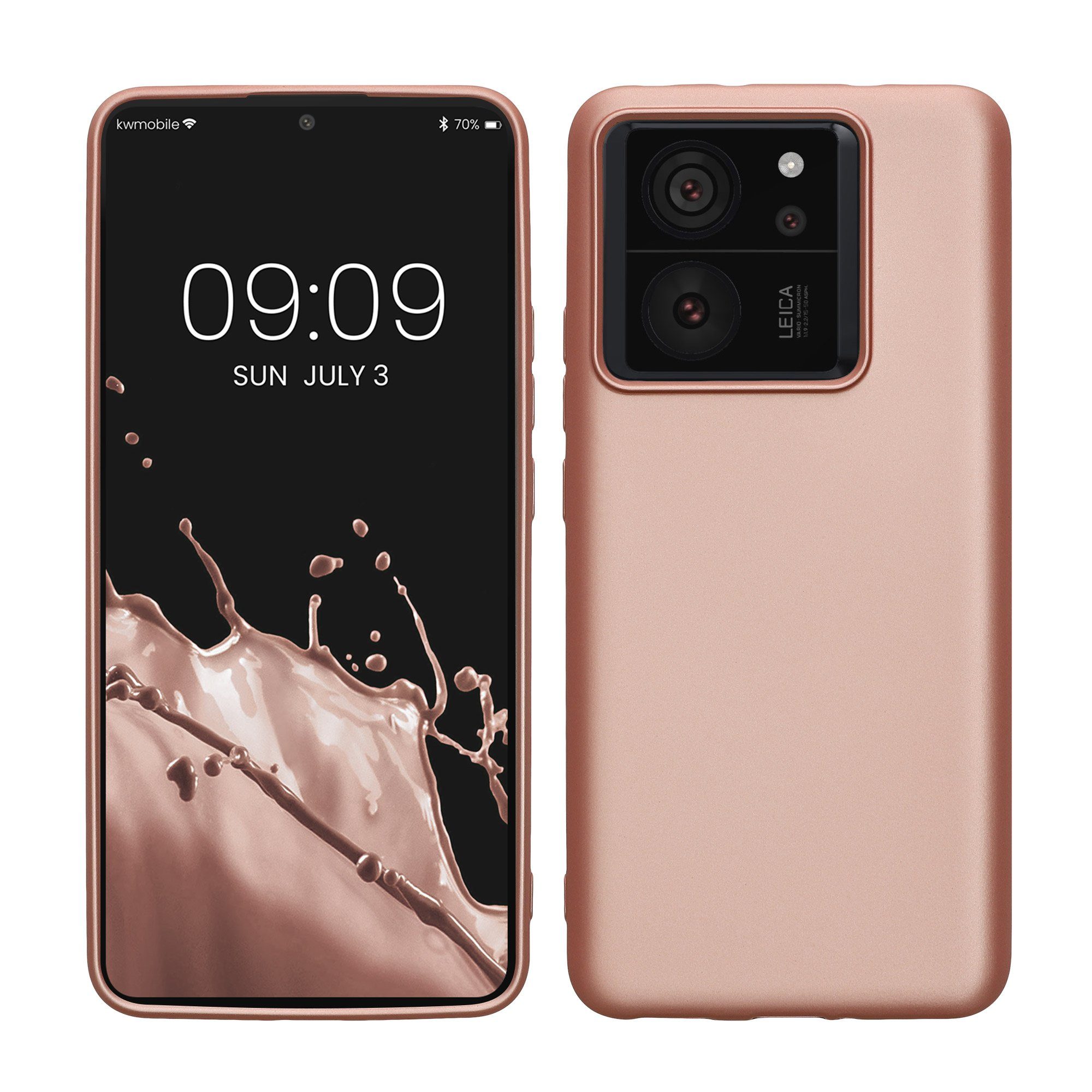 kwmobile Handyhülle Handyhülle für Xiaomi 13T / 13T Pro Hülle, Silikon Case metallisch schimmernd - Schutzhülle Cover