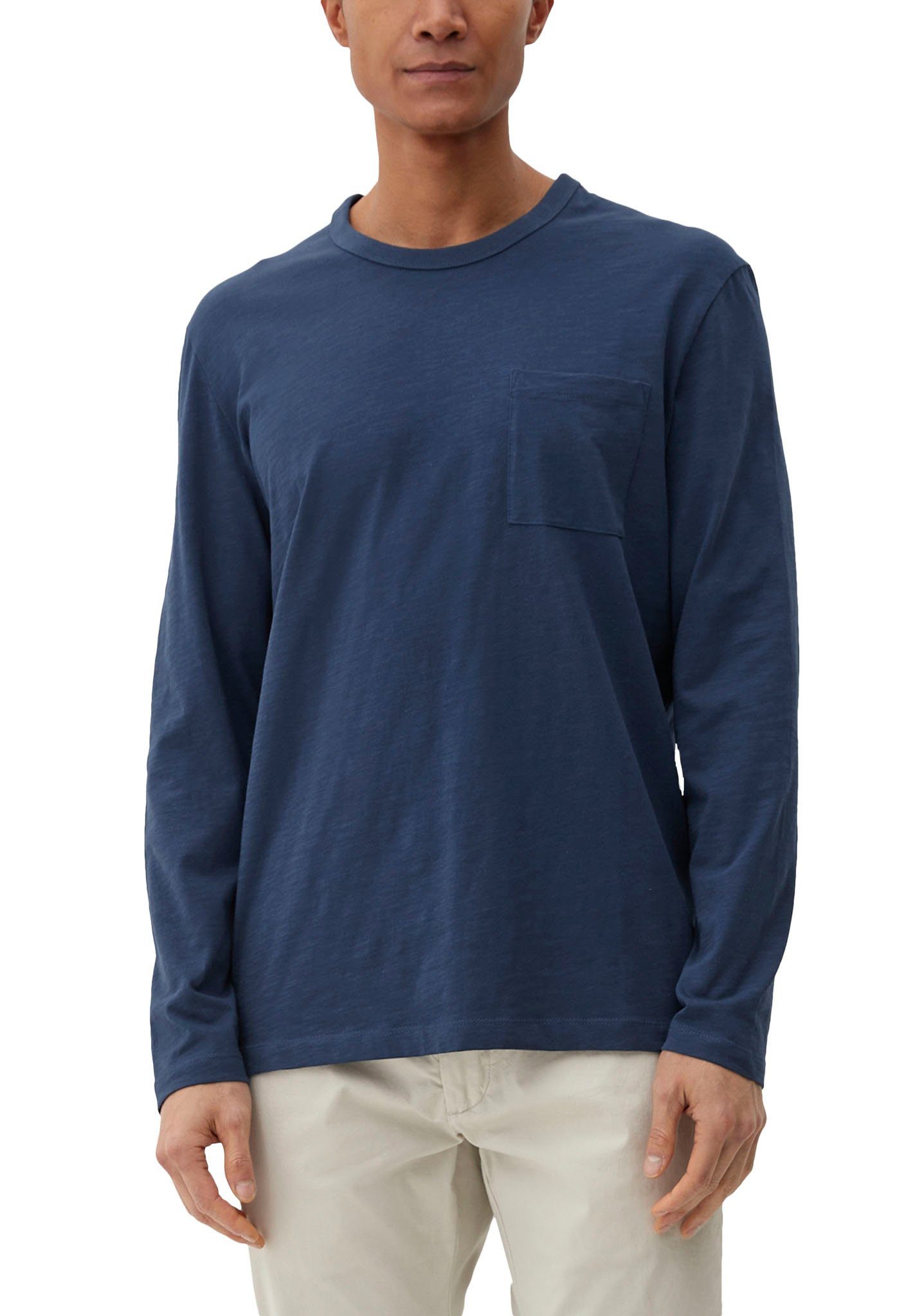 s.Oliver Langarmshirt mit Flammgarnstruktur blue | T-Shirts