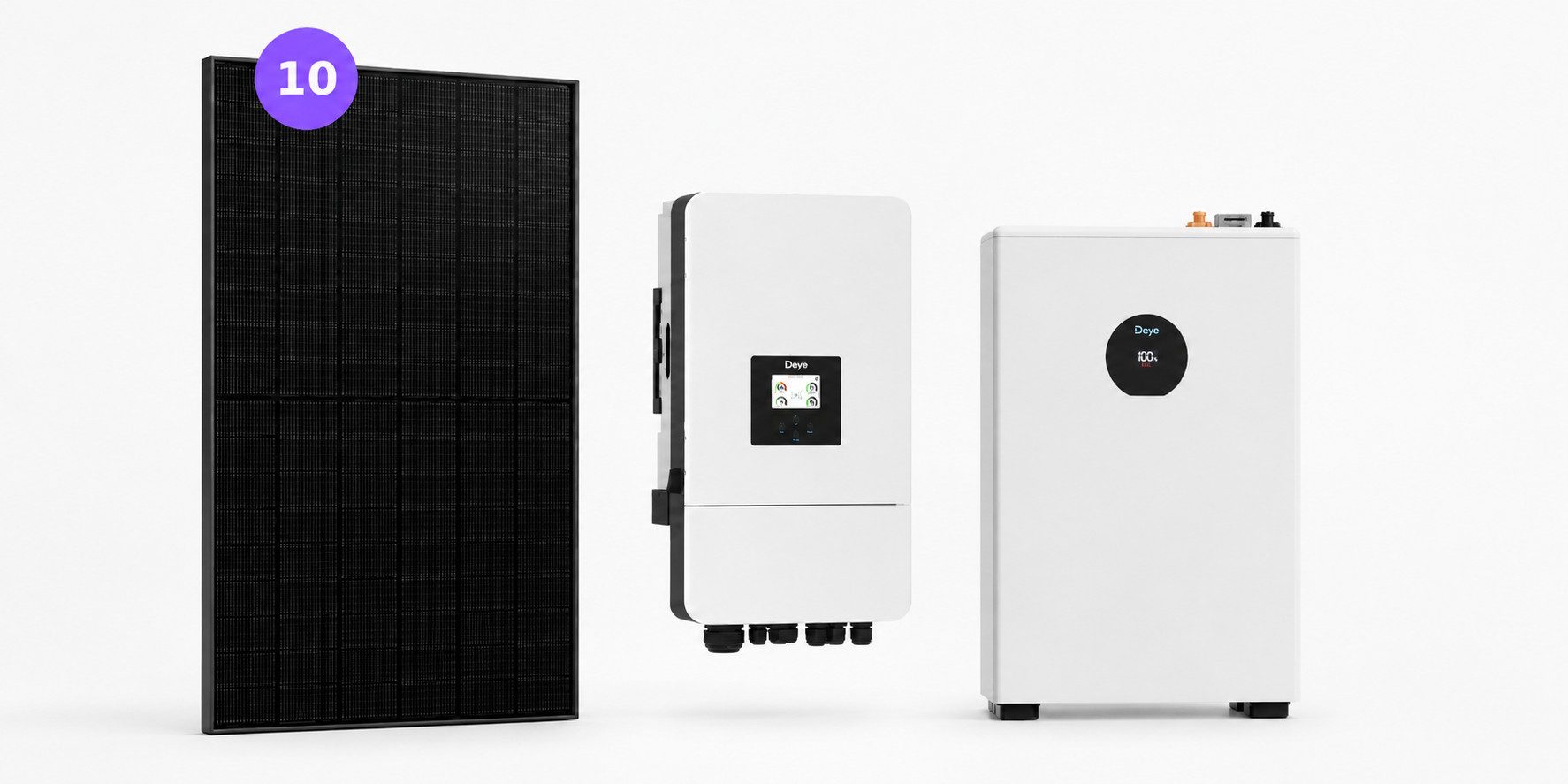 Deye Solaranlage Deye 3,6kW Hybrid-Inverter + SE-F5C Pro + 10x JA Solar FB GG Modul, (1-St)