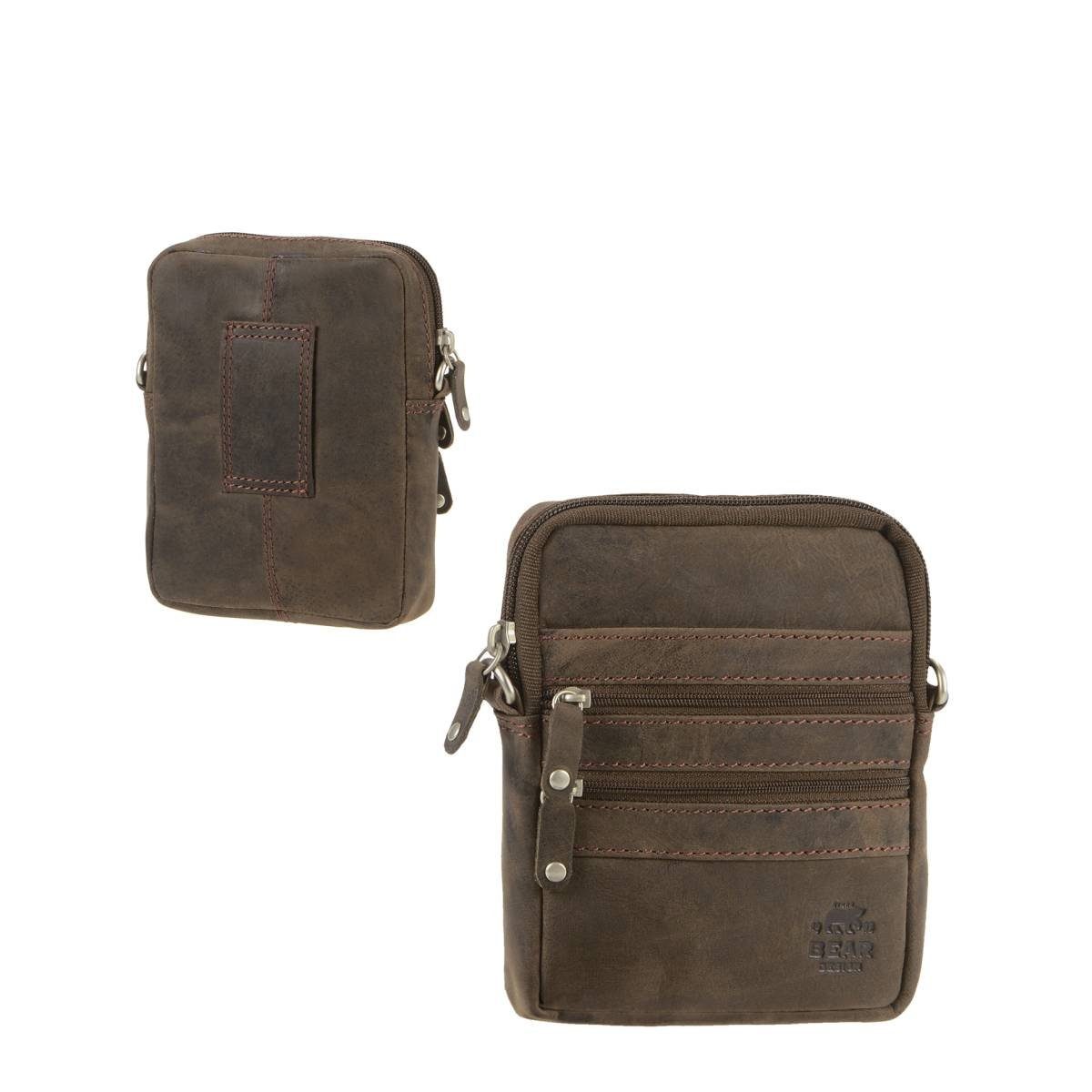 Bear Design Gürteltasche Dark-Nature Leder, Hüfttasche, Leder, mit Schultergurt auch als Umhängetasche, braun