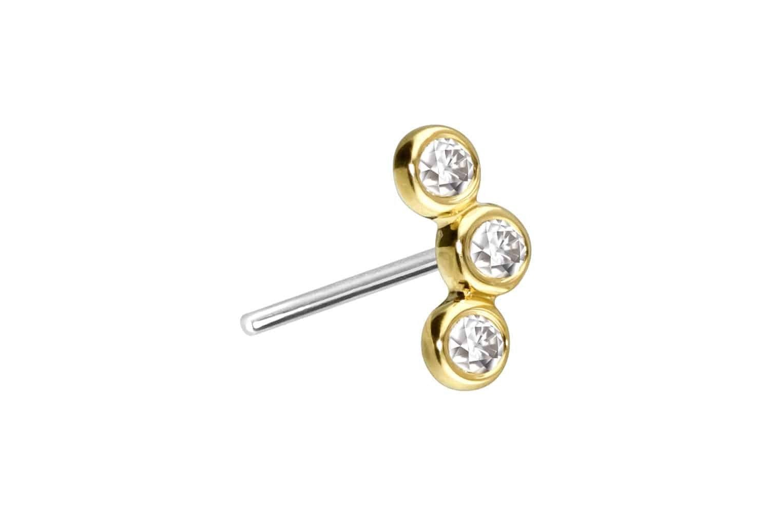 PIERCINGLINE Piercing-Set 14 Karat Gold Aufsatz günstig online kaufen