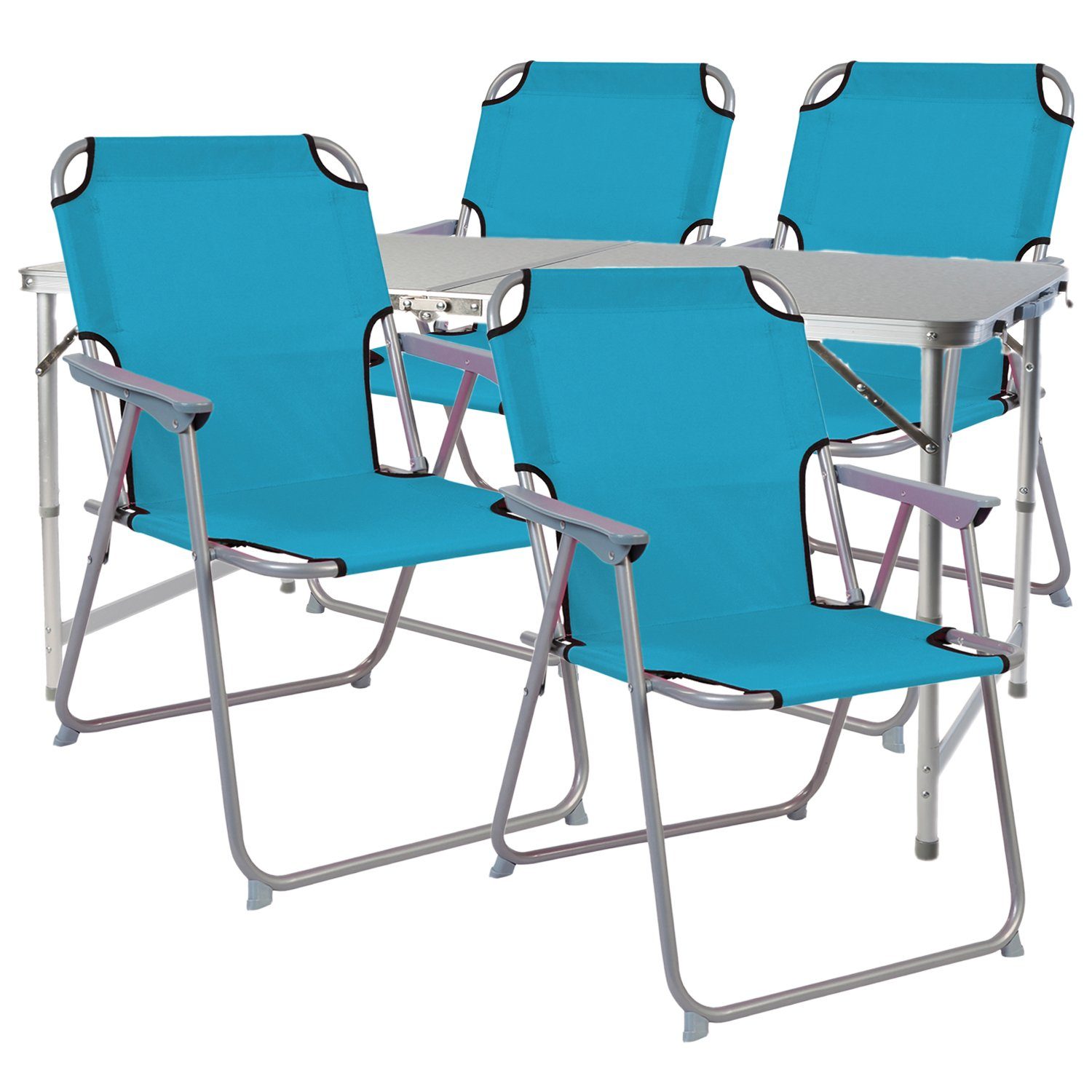 Mojawo Essgruppe 5tlg. Campingmöbel Set Alu wetterfest robust120x60x58/70cm günstig online kaufen