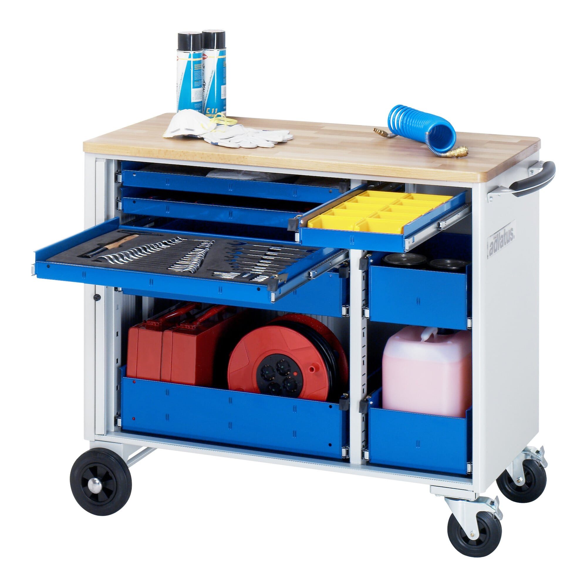 RAU Werkstattwagen Rau Werkzeugwagen mit 5 Schubladen Buche BxTxH 1025x520x890mm