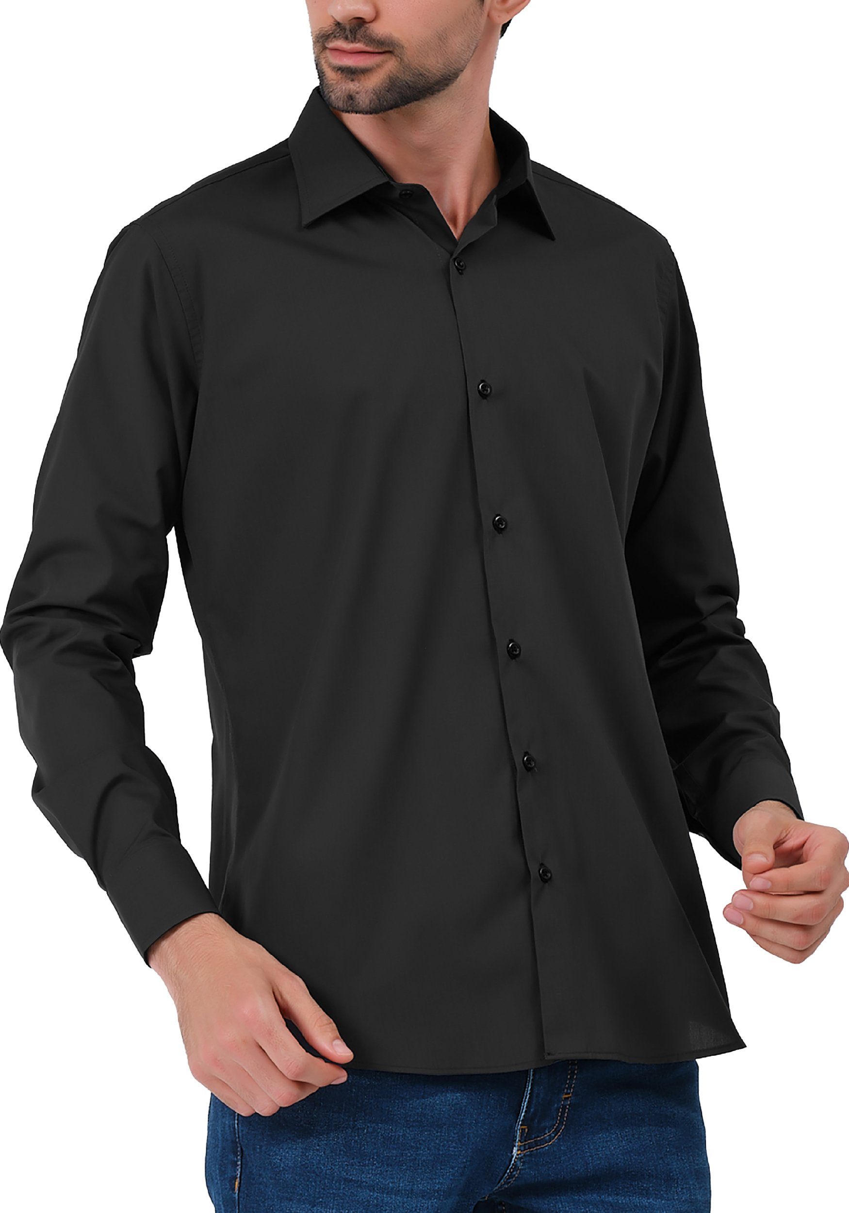JEEL Langarmhemd Herren Hemd Langarm (1-tlg) Slim Fit