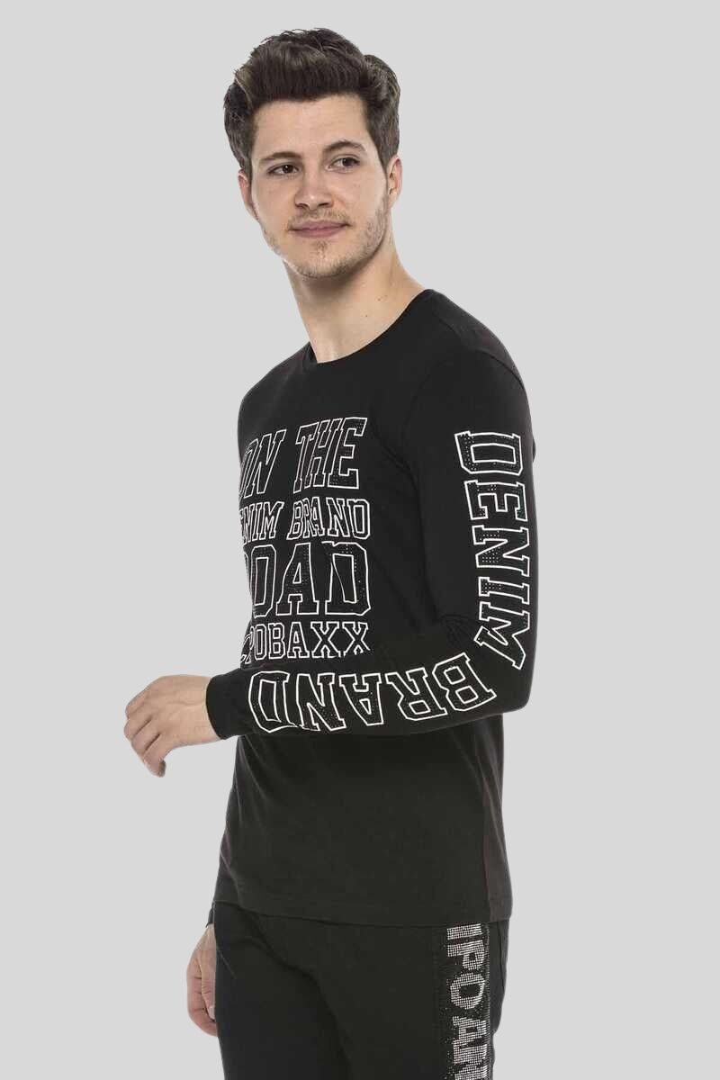 Cipo & Baxx T-Shirt Langarmshirt mit coolen Ziersteinen