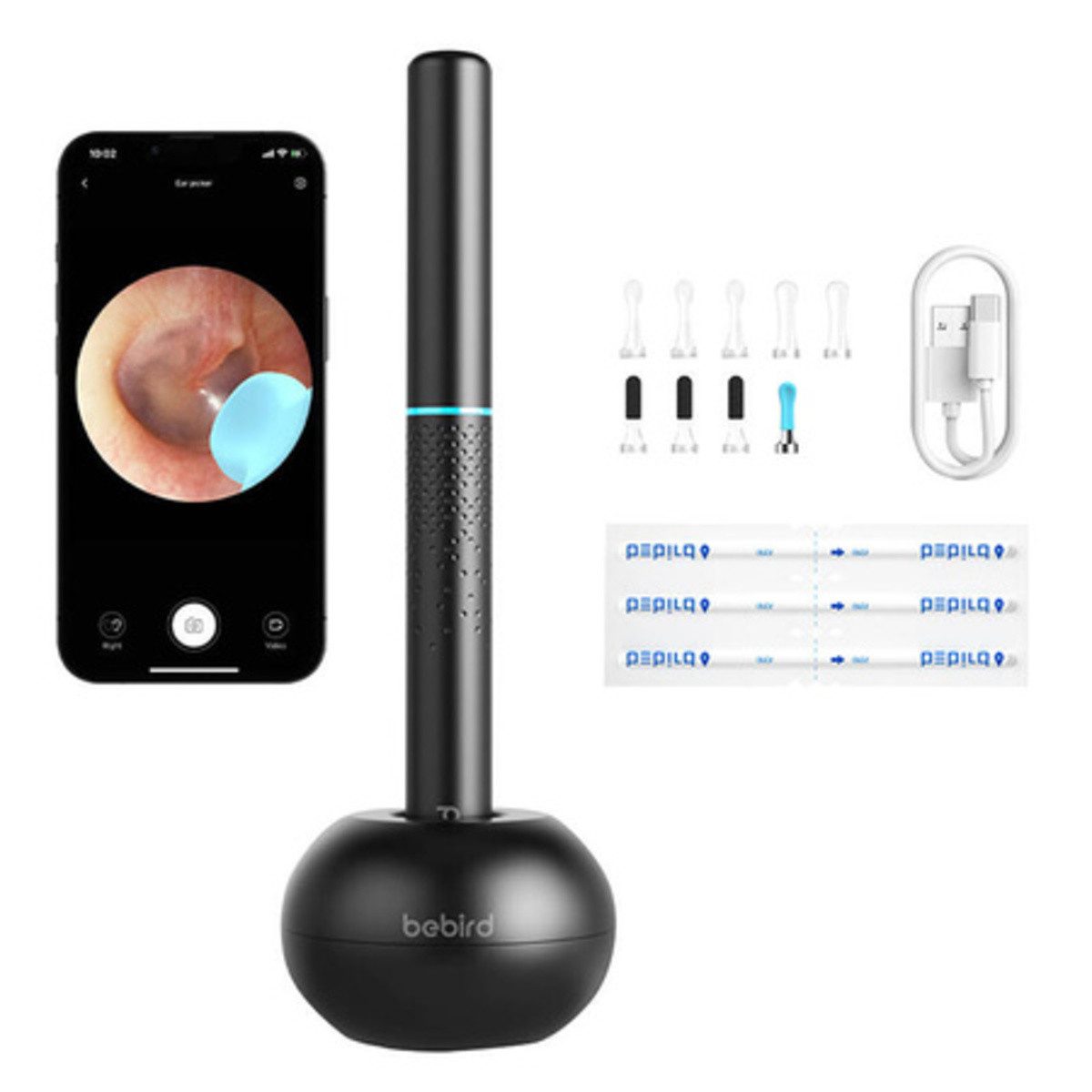 bebird Elektrischer Ohrenreiniger Bebird M9 S Smart Visual Ohrreiniger mit Kamera Schwarz