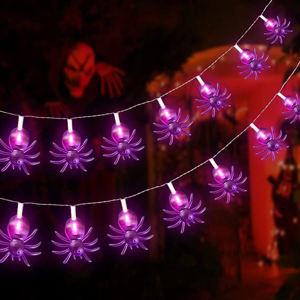 Rosnek LED-Lichterkette Halloween-Thema, Geist/Fledermaus/Spinne, batterieb günstig online kaufen