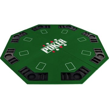 GAMES PLANET Spiel, Games Planet Faltbare Pokerauflage „Full House“, achteckig, Maße 120x120 cm, MDF Platte, 8 Getränkehalter, 8 Chiptrays