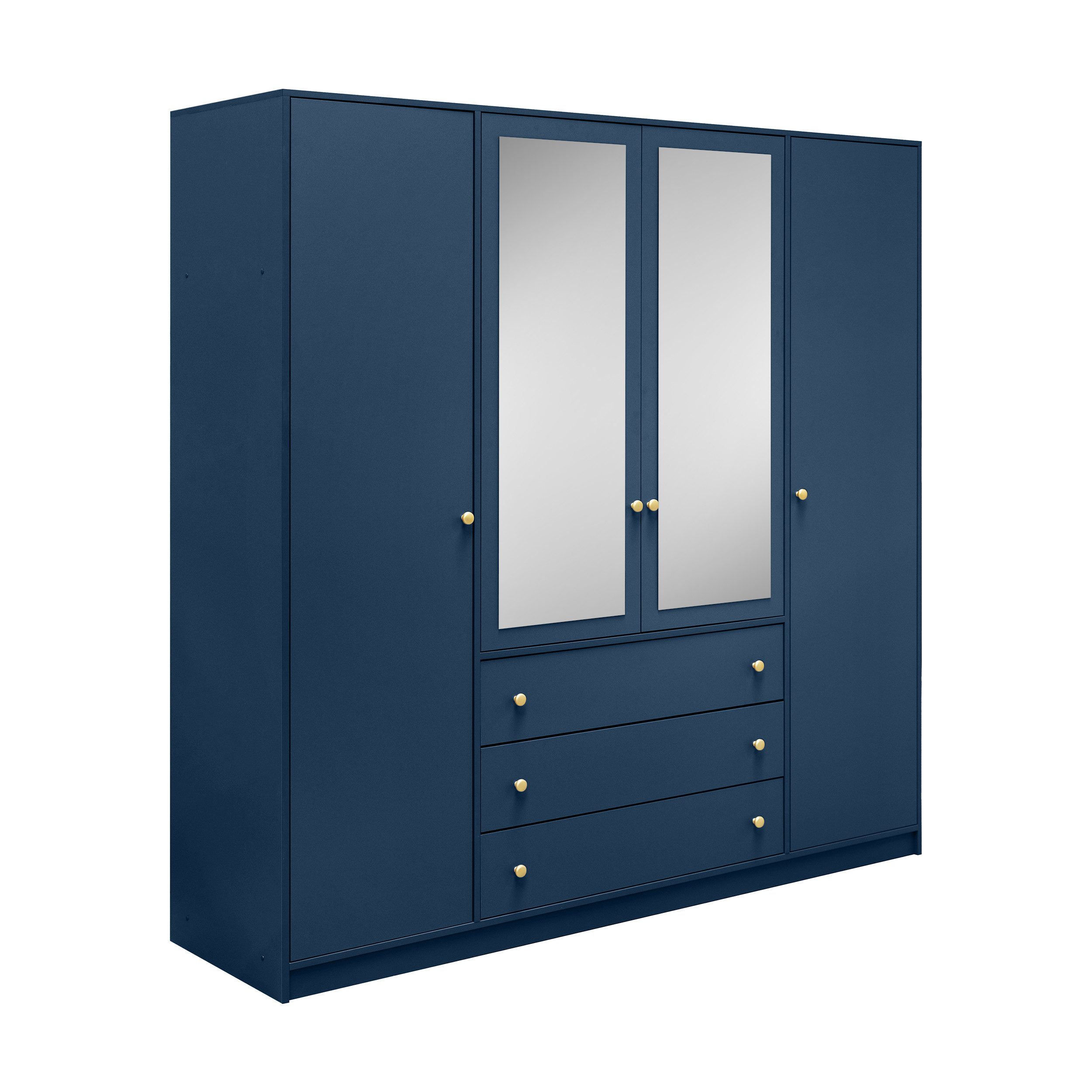 Beautysofa Kleiderschrank mit Spiegel und 3 Schubladen (Zur Auswahl: zweitürig, dreitürig oder viertürig, verschiedene Farben) Höhe 200 cm