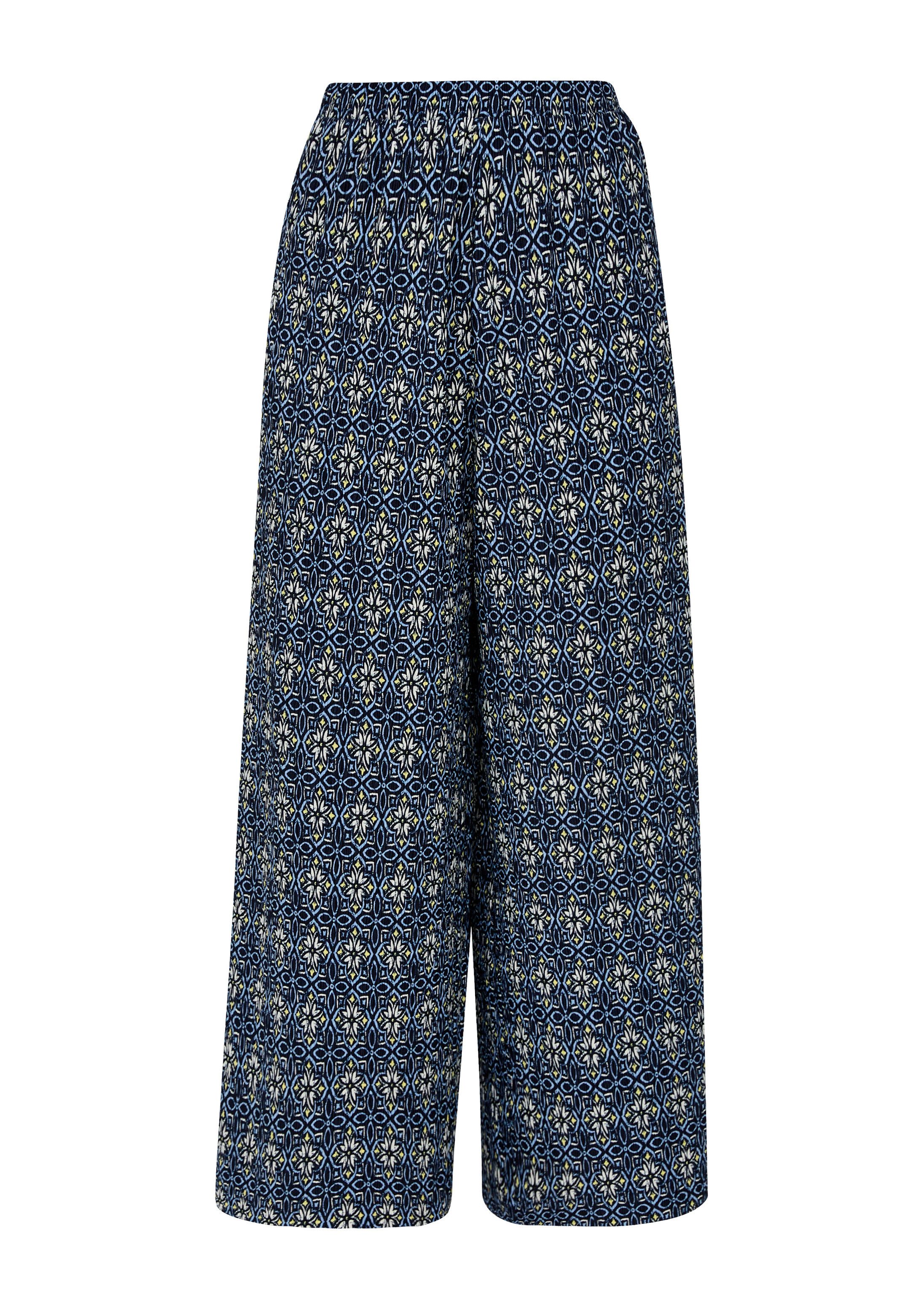 s.Oliver Culotte Hose Plissierte Wide-Leg-Hose mit Elastikbund