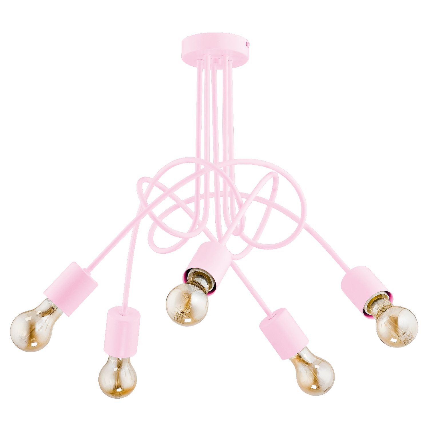 Licht-Erlebnisse Deckenleuchte KALMAR, ohne Leuchtmittel, Metall 50 cm breit Rosa E27