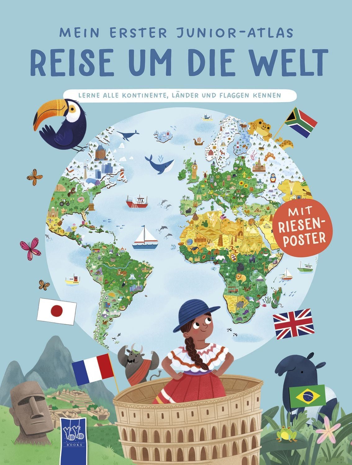 Mein erster Junior-Atlas: Reise um die Welt / diverse, Mit Riesenposter