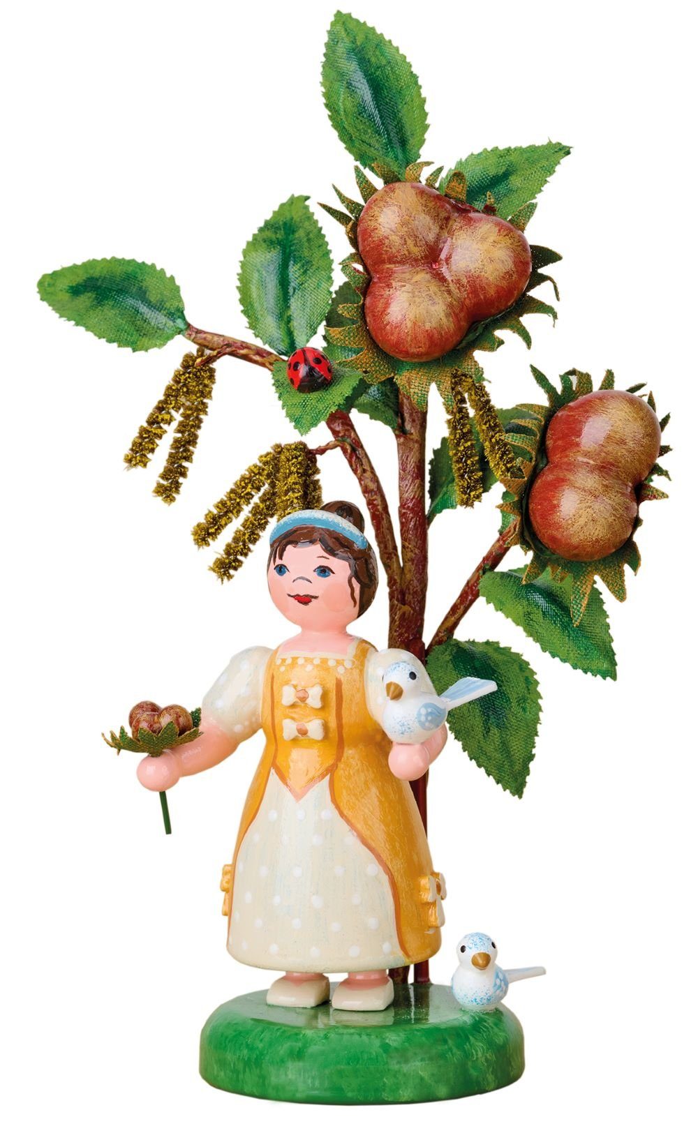 Original Hubrig (Hubrig Volkskunst GmbH) Sammelfigur Blumenkind Jahresfigur 2022 Haselnuss 15 cm, Erzgebirge