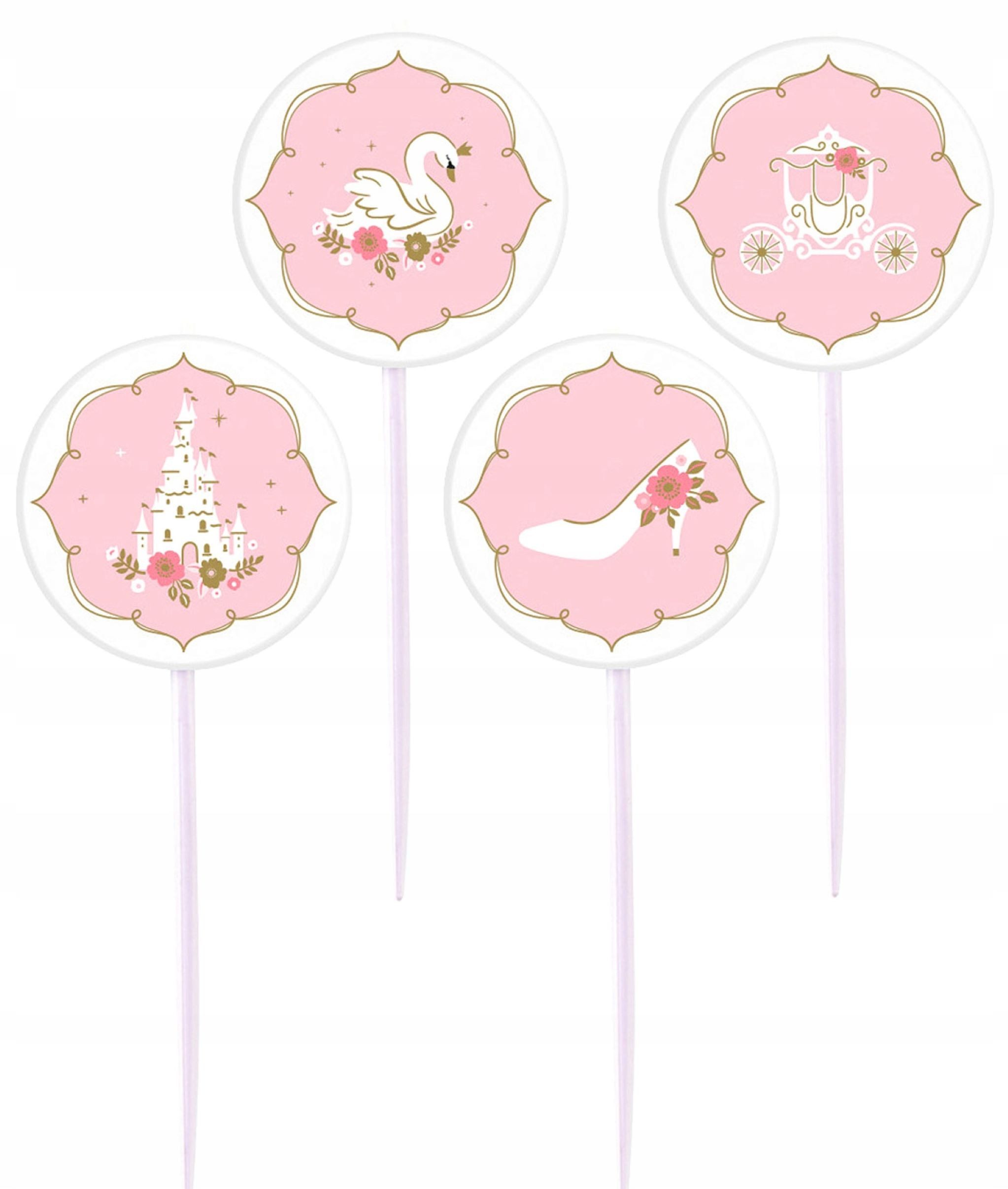 Festivalartikel Geburtstagskerze 4x Prinzessin Geburtstag Свічки Set - 6,5 cm - Mädchen