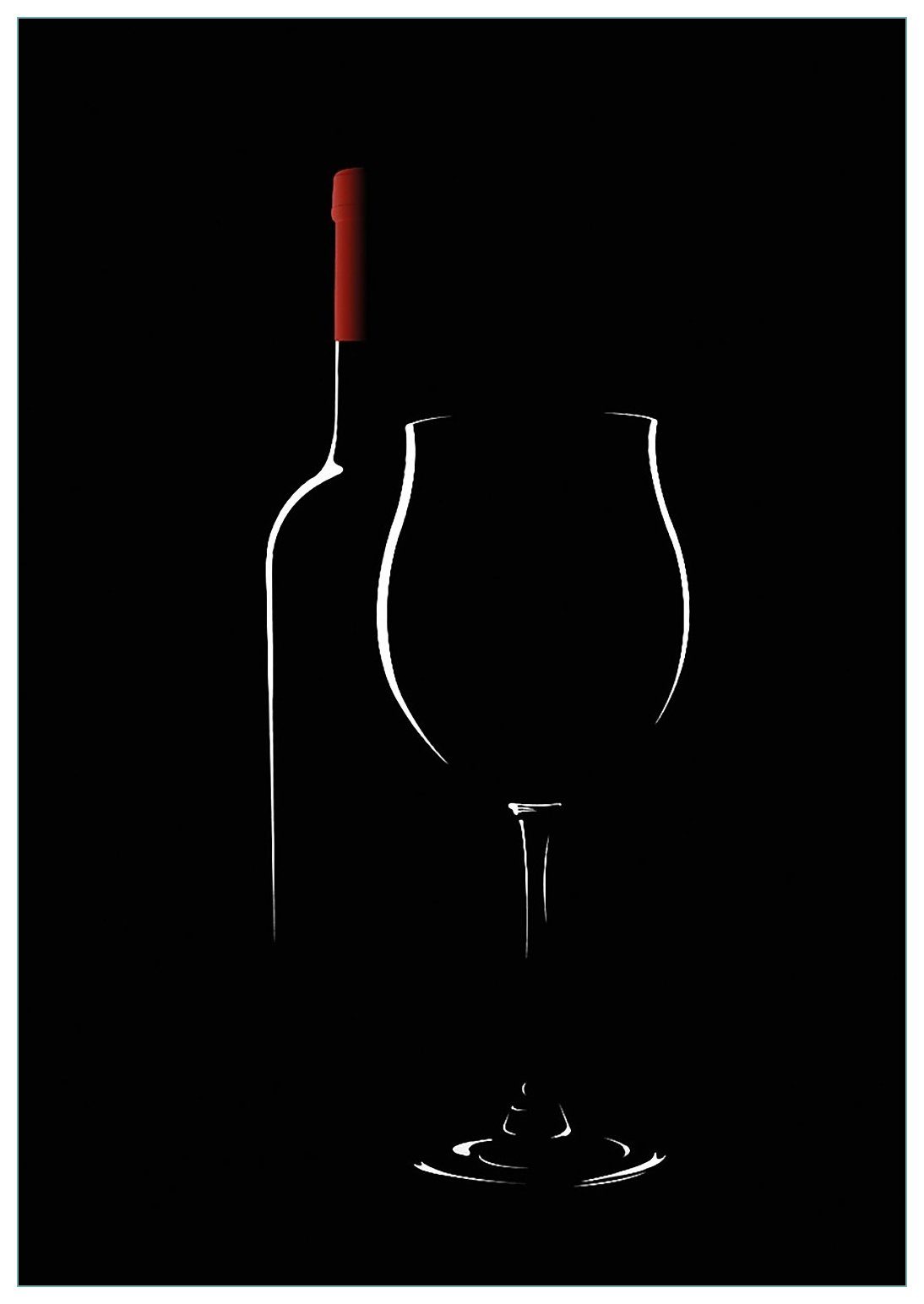 Wallario Glasbild, Rotwein bei Nacht, in günstig online kaufen