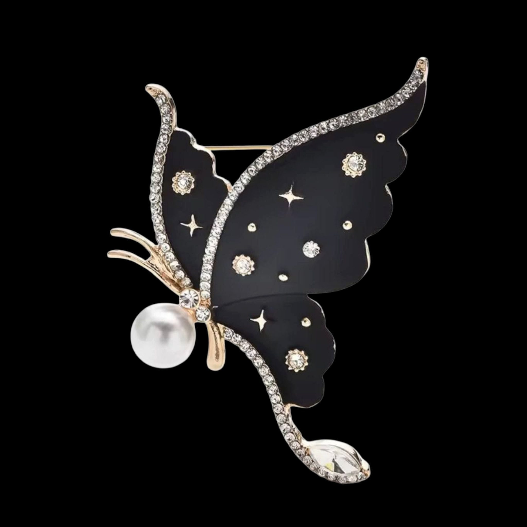 Dark-Desires Brosche Brosche fliegender Schmetterling in schwarz, Damen Bro günstig online kaufen