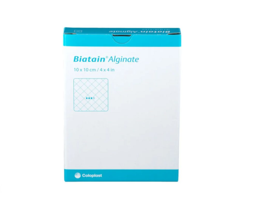 Coloplast Wundpflaster BIATAIN Alginate Kompressen 10x10 cm (Spar Set, 10 St., Hautfreundliche Wundversorgung), Wundheilung unterstützen