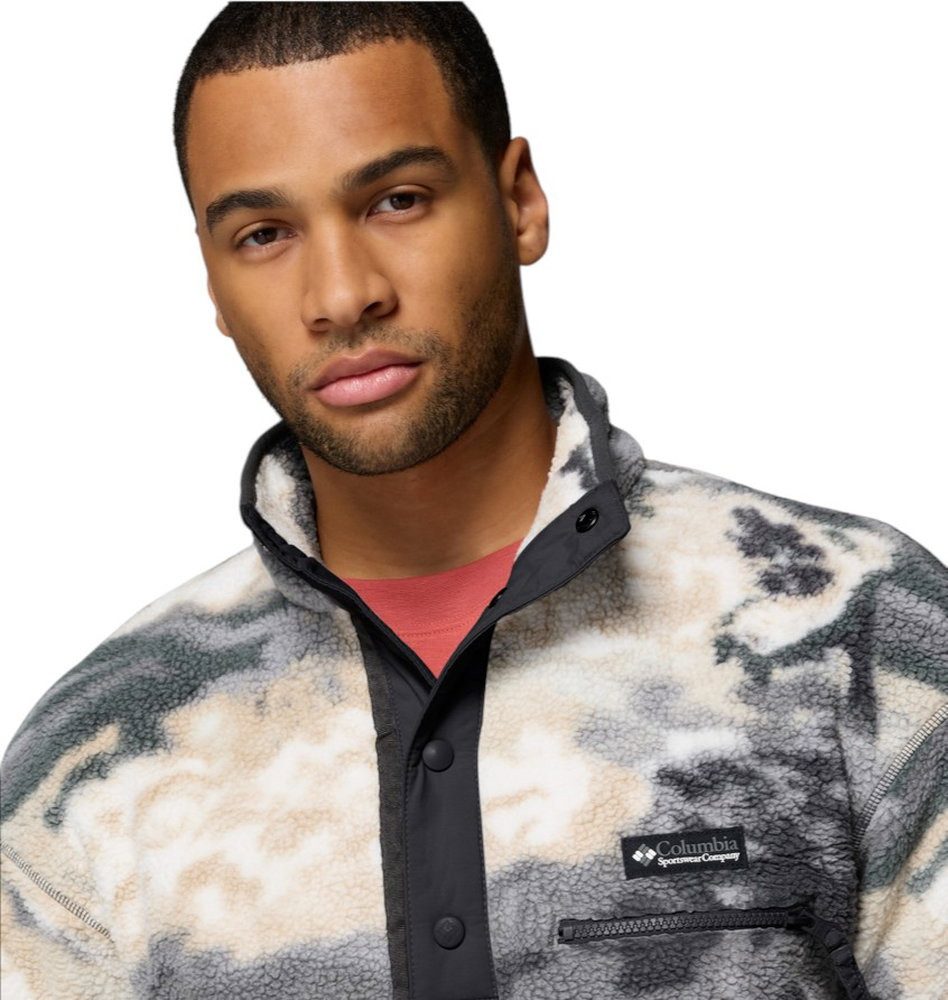 Columbia Fleecepullover Helvetia™ II Printed Half Snap (mit Brusttasche) grau/beige Herren