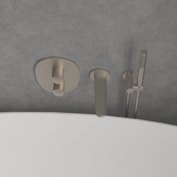 Villeroy & Boch Unterputzarmatur Antao Thermostat, mit Umsteller, Wandmontage - Brushed Nickel Matt