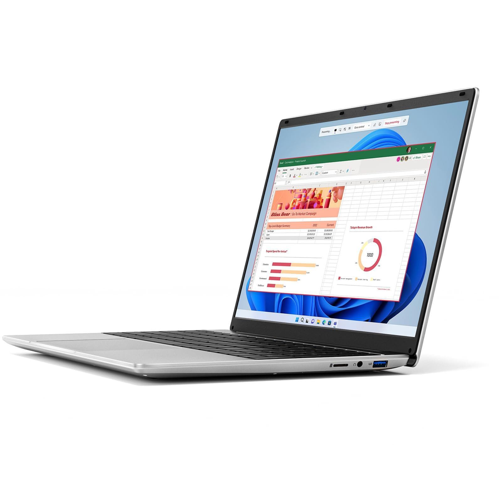 Bundviel Portable Monitor 15,6 Zoll Tragbarer Mobiler IPS 1920x1080 Portabler Monitor (1920x1080 px, IPS, IPS, 12 GB RAM, 640 GB ROM, Digitaltastatur)