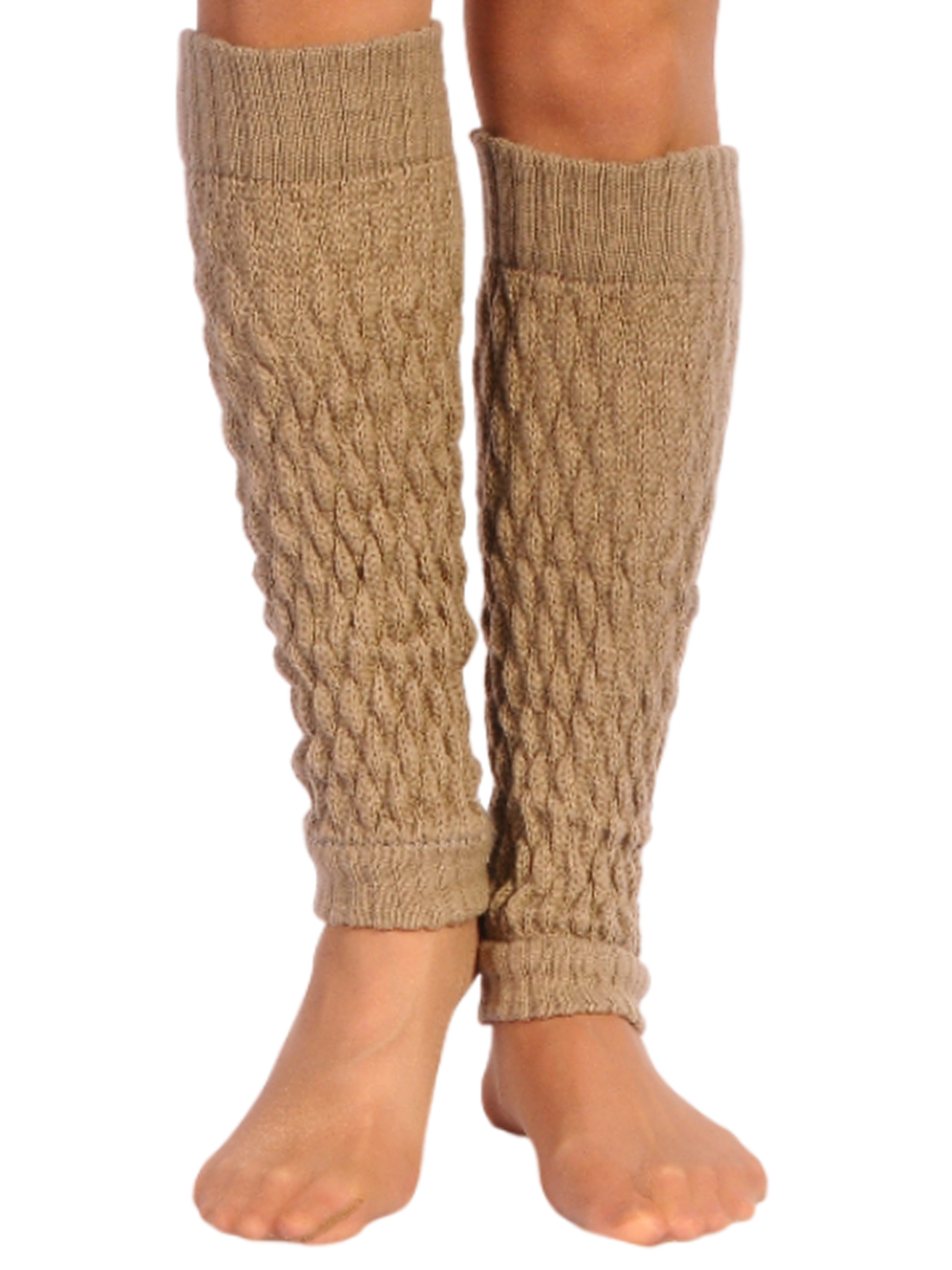 Beinstulpen Stulpen in Beige elegante Beinwärmer Damen Frauen Strickstulpen