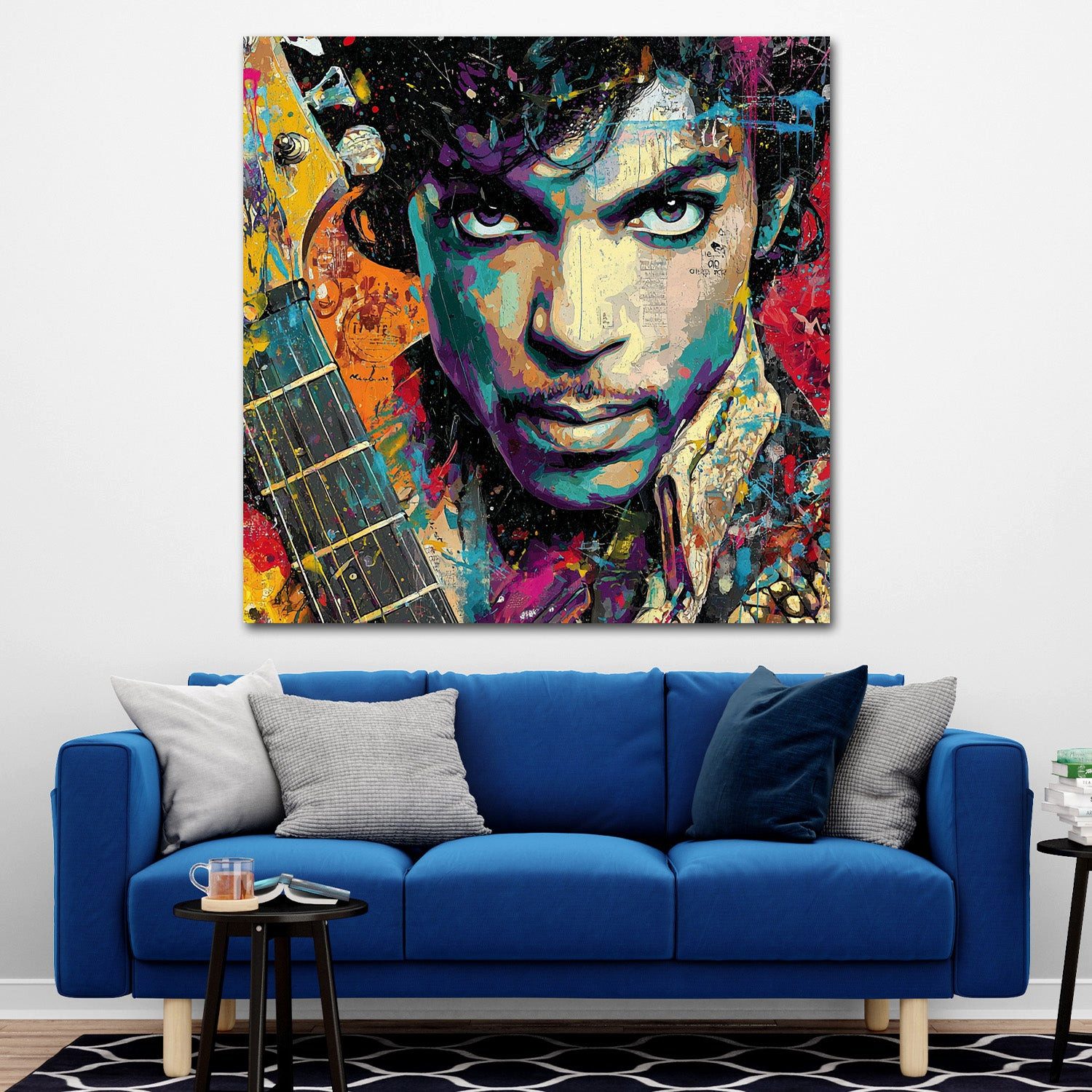 Artedinoi Leinwandbild Pop Art Prince Nahaufnahme Musik Leinwandbild Wandbild Kunstdruck XL D, Prince, Nahaufnahme