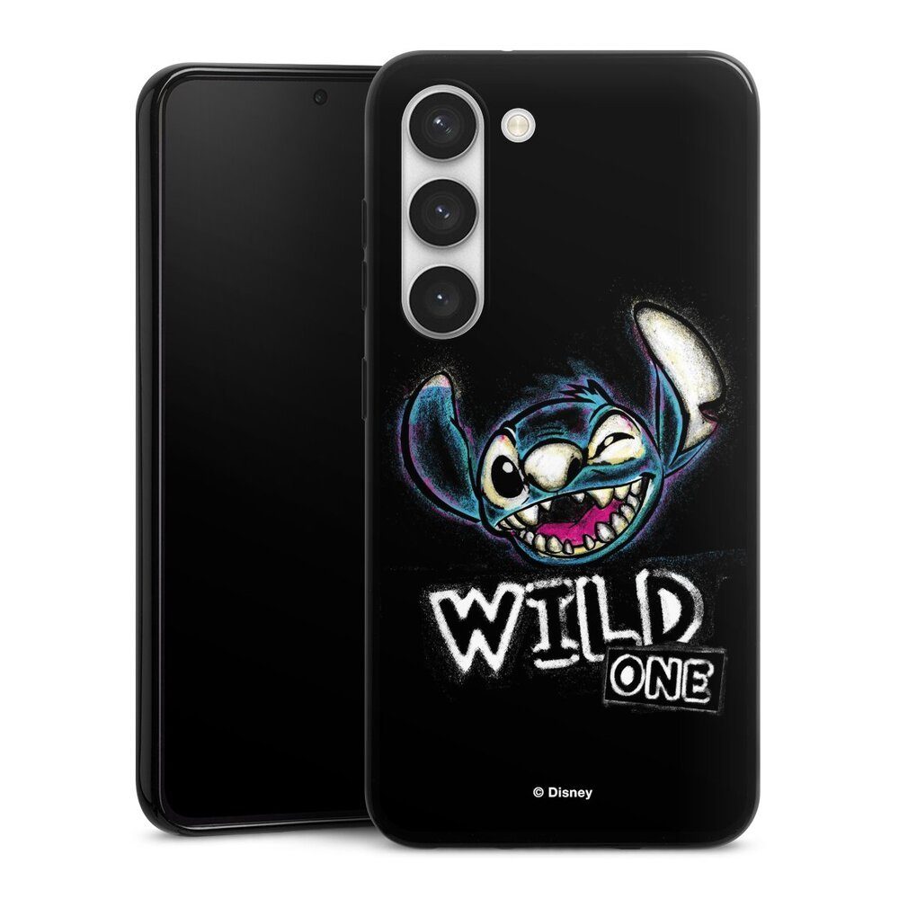 DeinDesign Handyhülle Lilo & Stitch Offizielles Lizenzprodukt Disney Wild One Stitch, Samsung Galaxy S23 Silikon Hülle Bumper Case Handy Schutzhülle